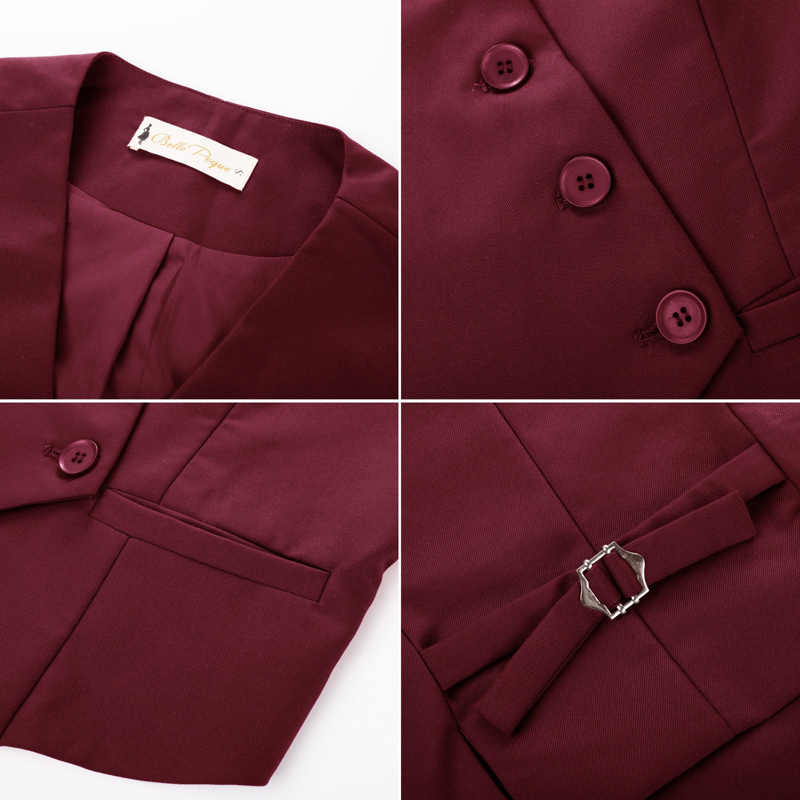 belle poque Vintage Oblique Placket Vest Coat V-Neck Handkerchief Hem Waistcoat