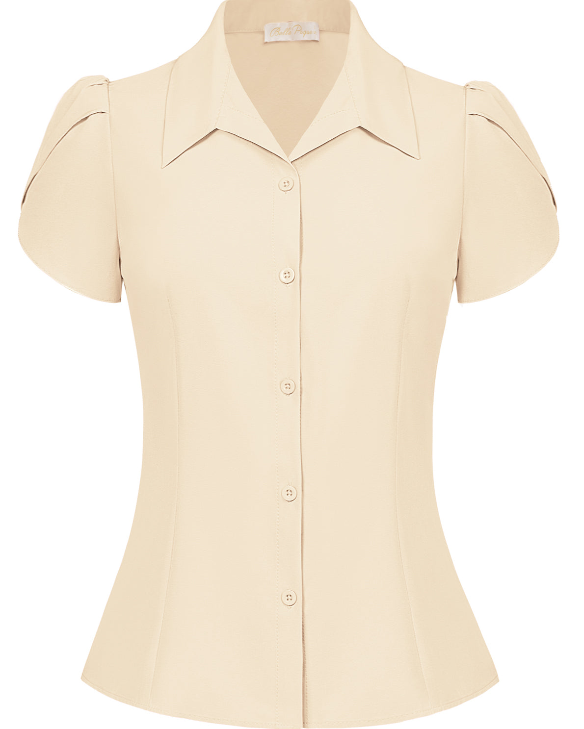 belle poque Business Casual Shirts Tops Summer Button Blouse for Women