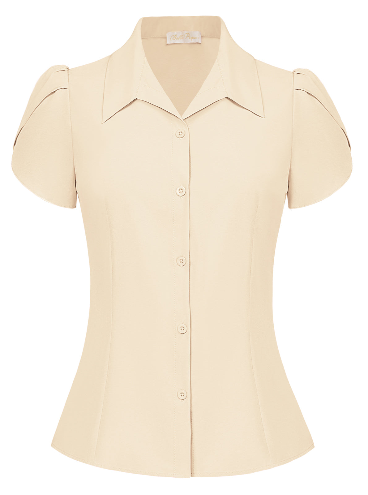 belle poque Business Casual Shirts Tops Summer Button Blouse for Women