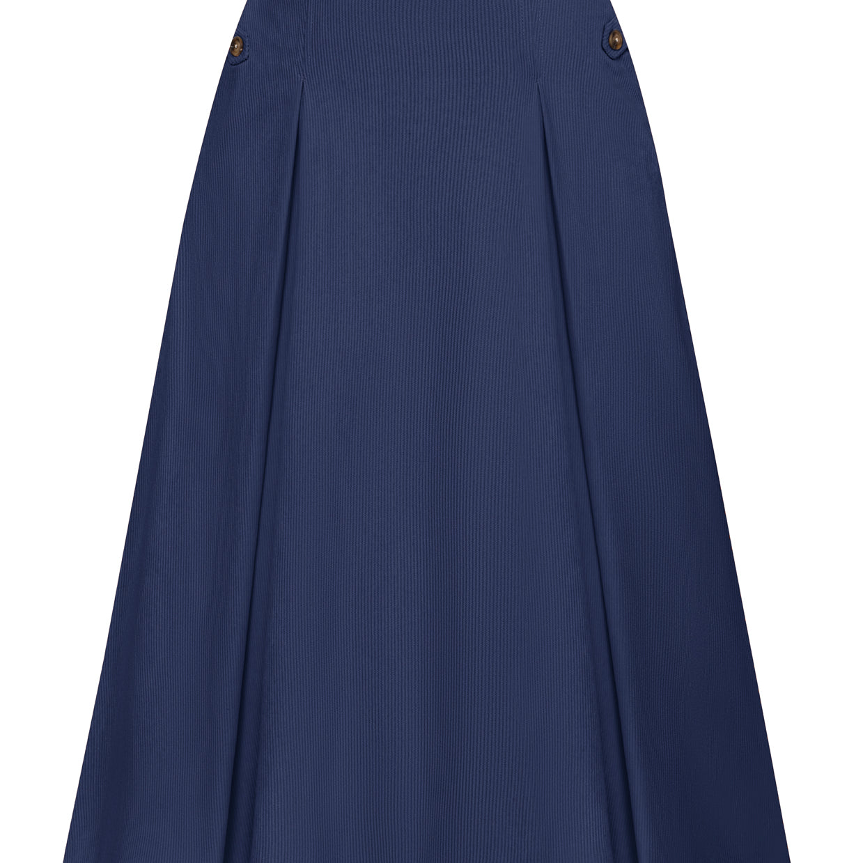 belle poque Vintage Swing Skirt Elastic Waist Flared A-Line Mid-Calf Skirt Blue