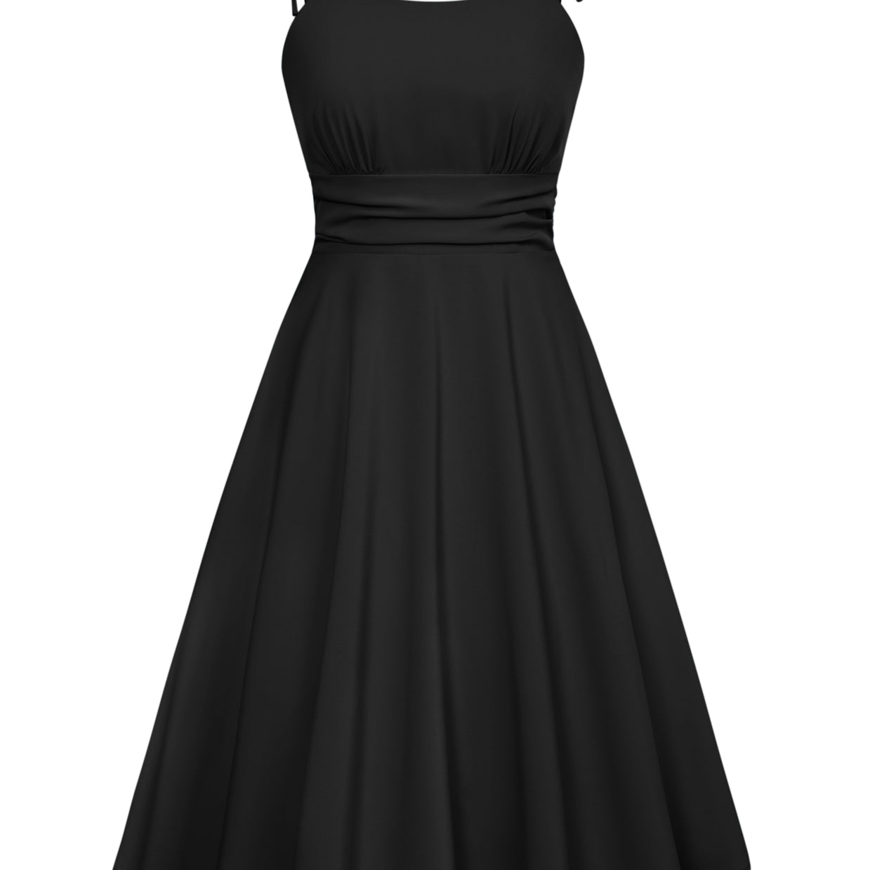 belle poque Summer Slip Dresses for Women Spaghetti Strap Midi Sun Dress Cute Casual Dress with Pockets Black