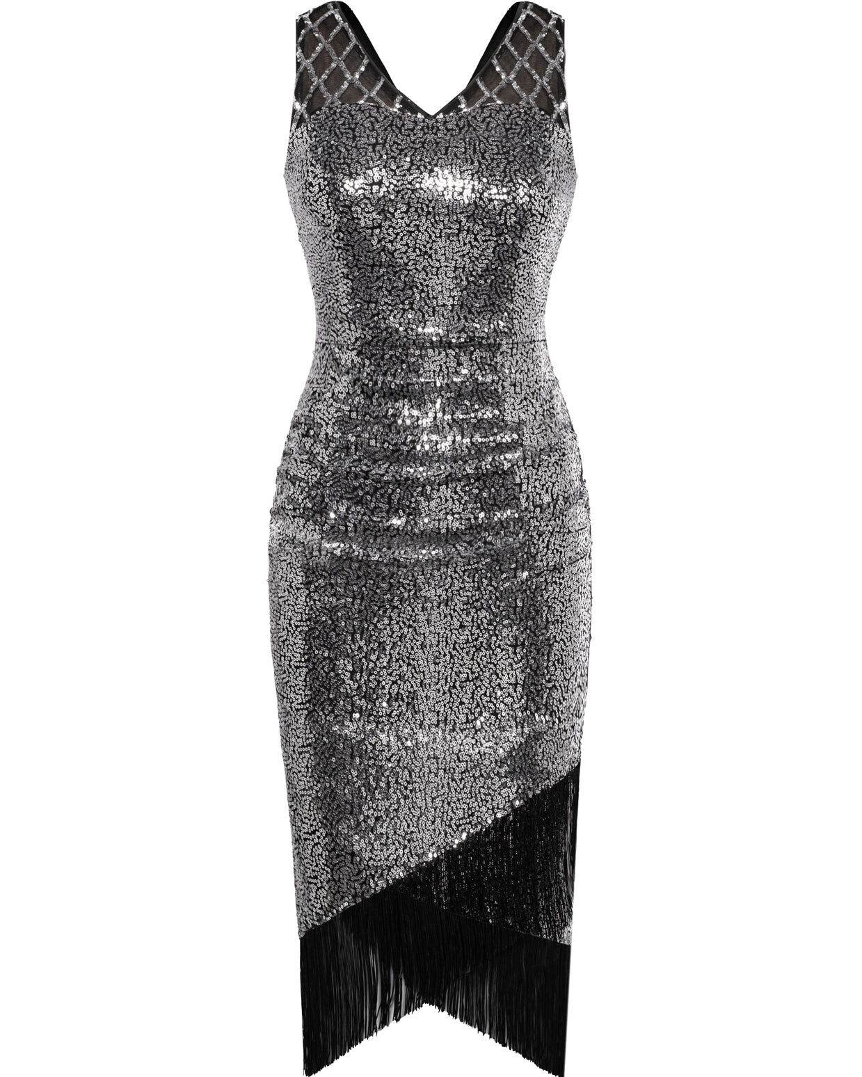 belle poque Sequin Dress Simple 1920s Flapper Cocktail Party Dresses Sliver