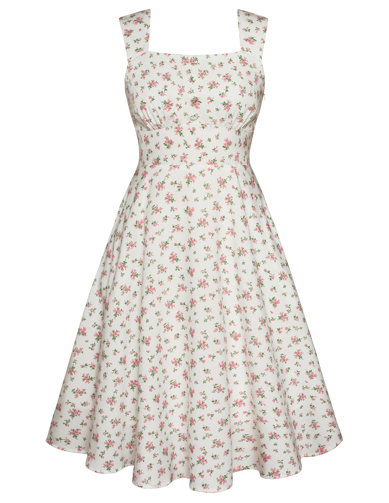 belle poque Sundress for Women A Line Midi Dress Cocktail Tea Party Dress with Pockets White