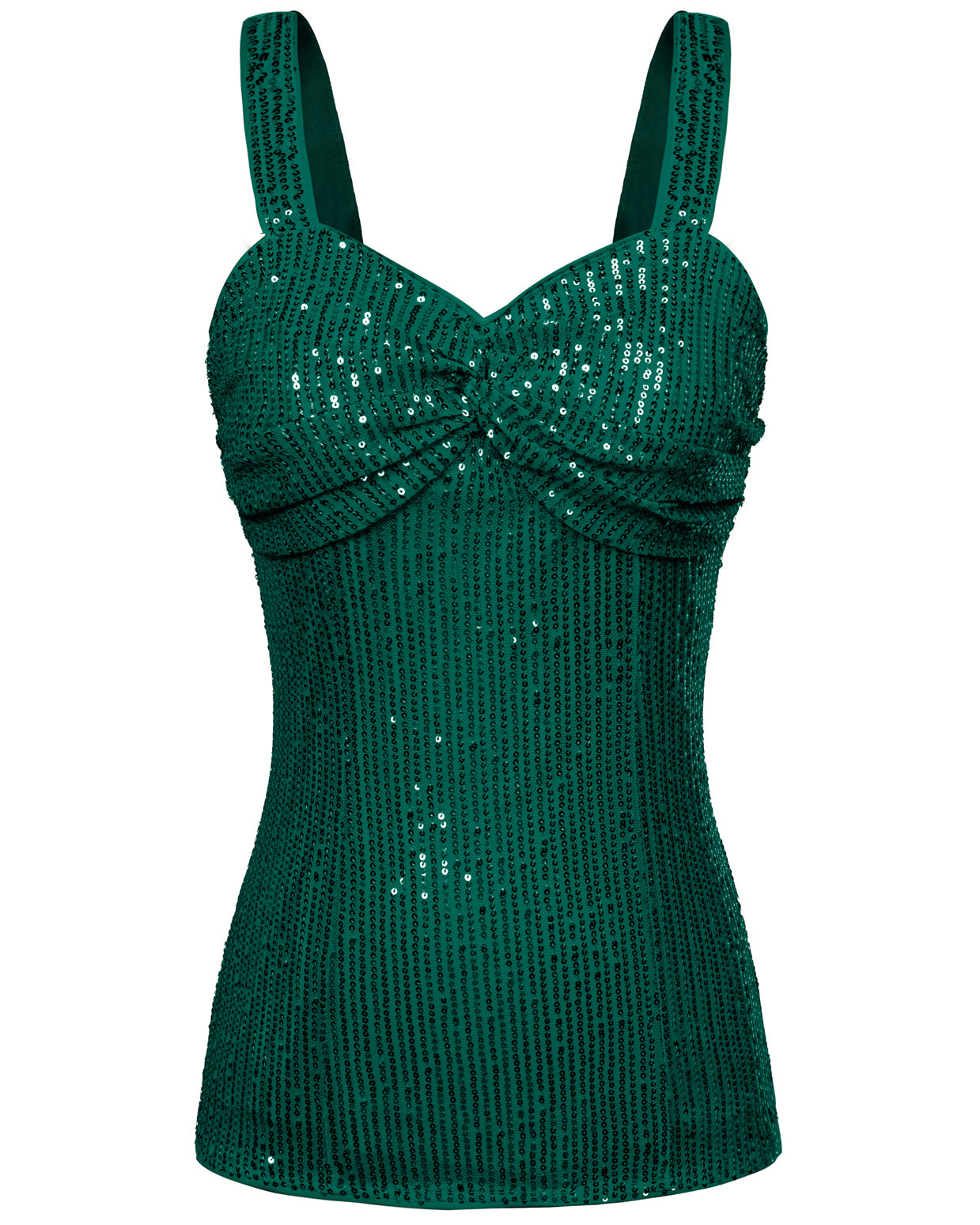 belle poque Seckill Offer⌛Vintage Sequined Tops Slim Fit Knotted Bodice Party Tops Dark Green