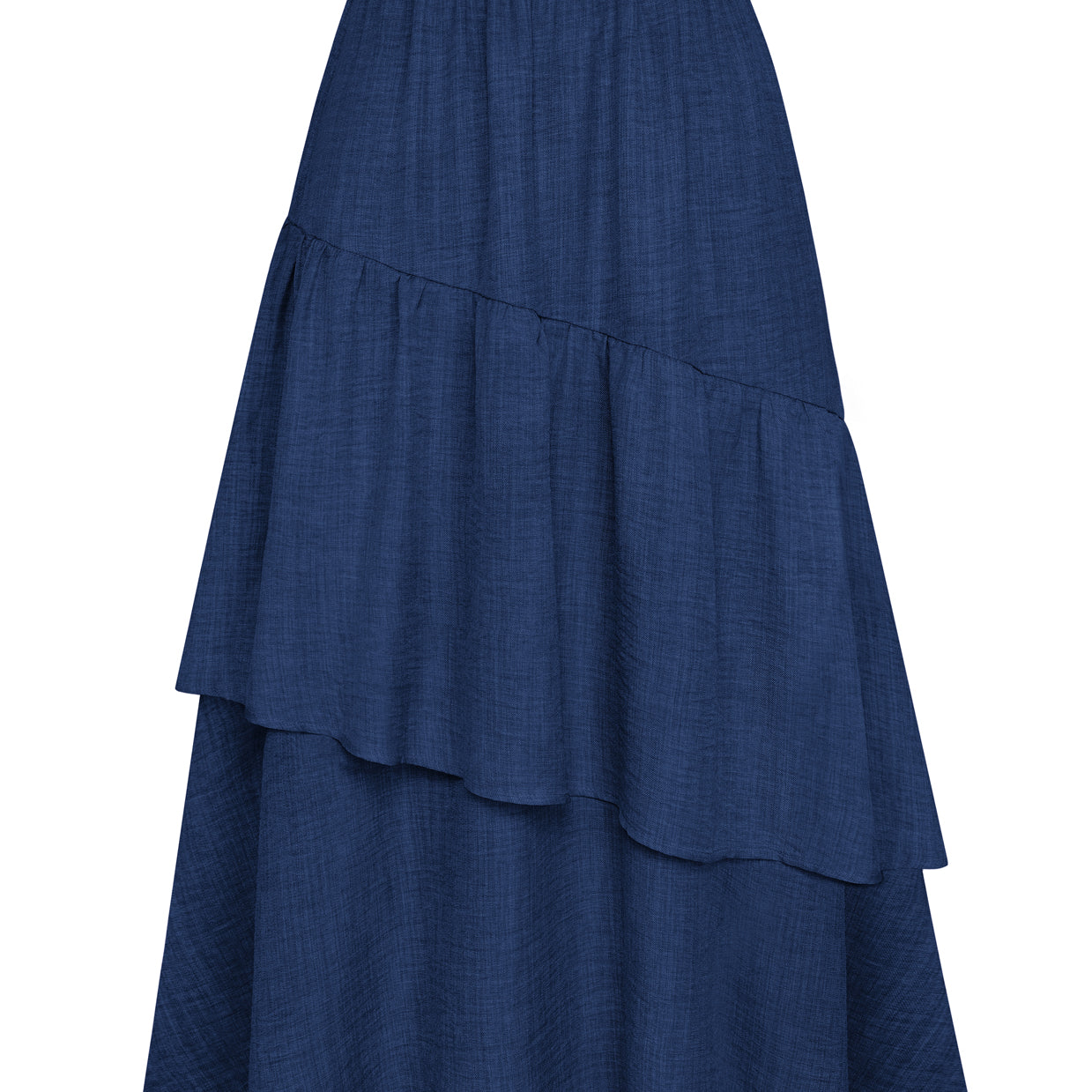 belle poque BP Women Vintage 2-Layer Swing Skirt Elastic High Waist Maxi Skirt Blue