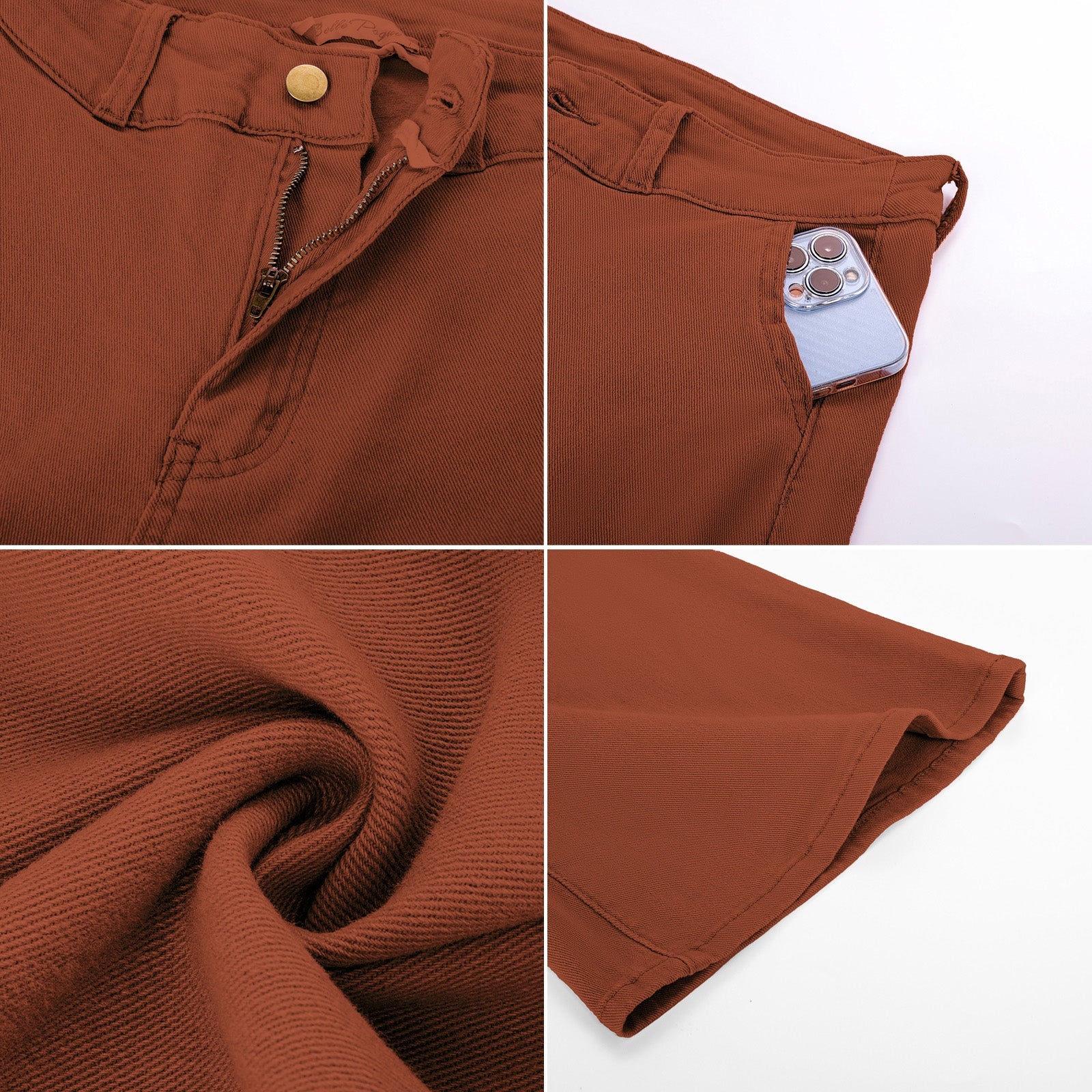 belle poque Seckill Offer⌛Vintage High Waisted Flare Jeans with Belt Bootcut Stretchy Denim Pants