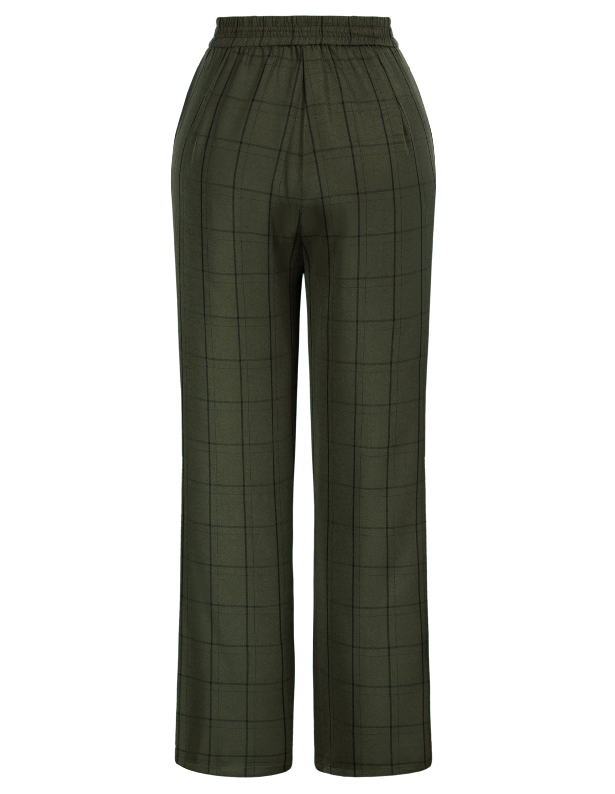 belle poque High Waisted Wide Leg Pants Button Decorated Casual Stretchy Trousers with Pockets