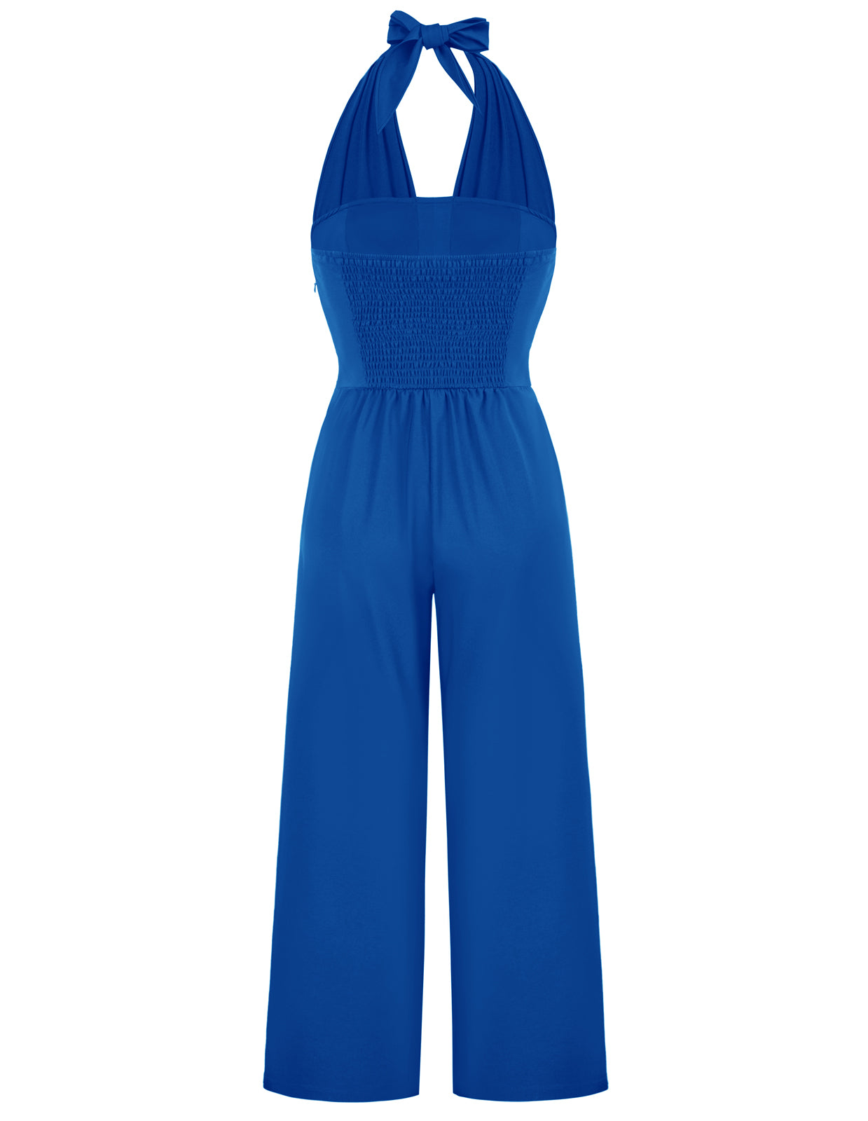 belle poque Halter Jumpsuits High Waisted Wide Leg Jumpsuits with Pockets