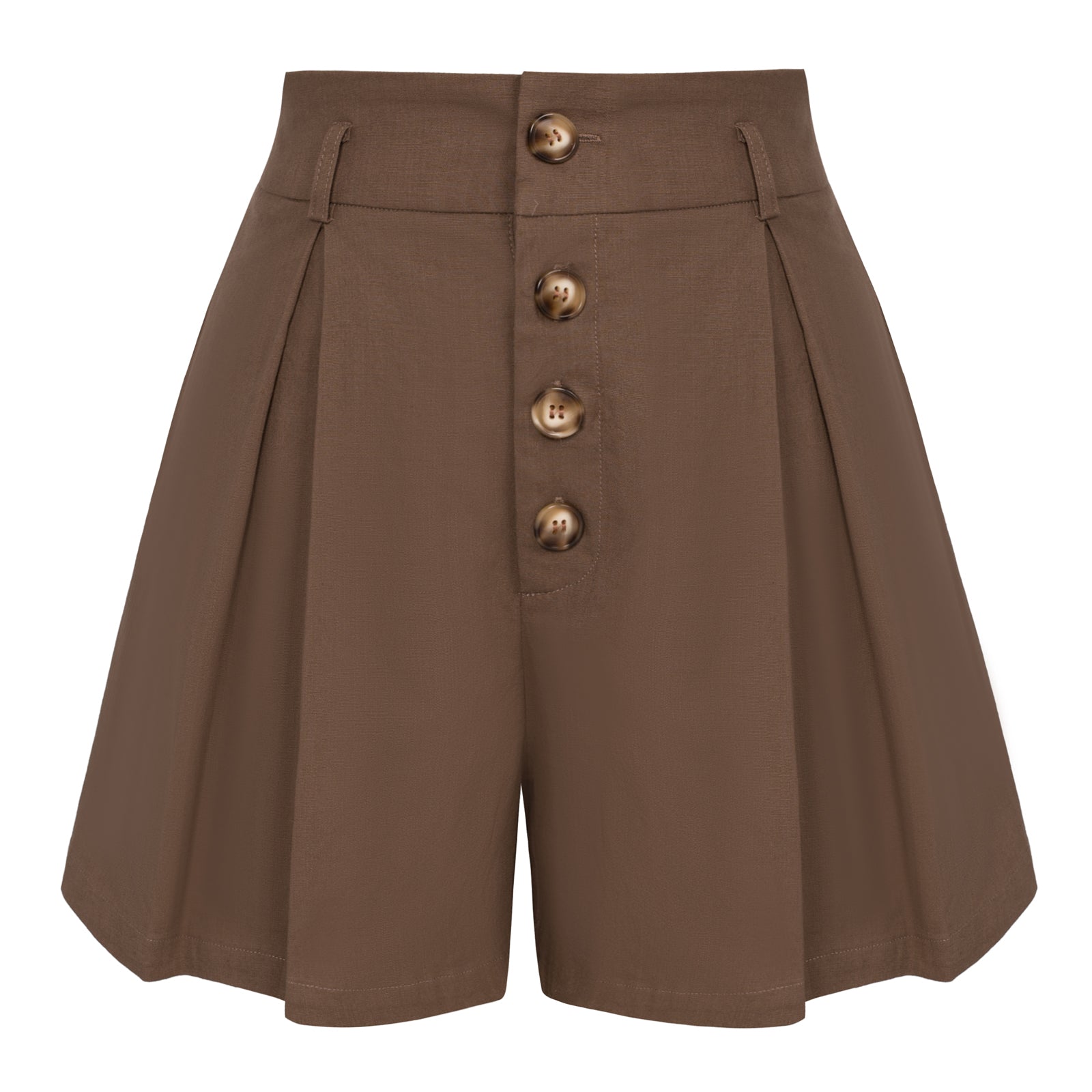 belle poque Womens Shorts Casual High Waisted Summer Pleated Wide Leg Shorts with Pockets and Belt