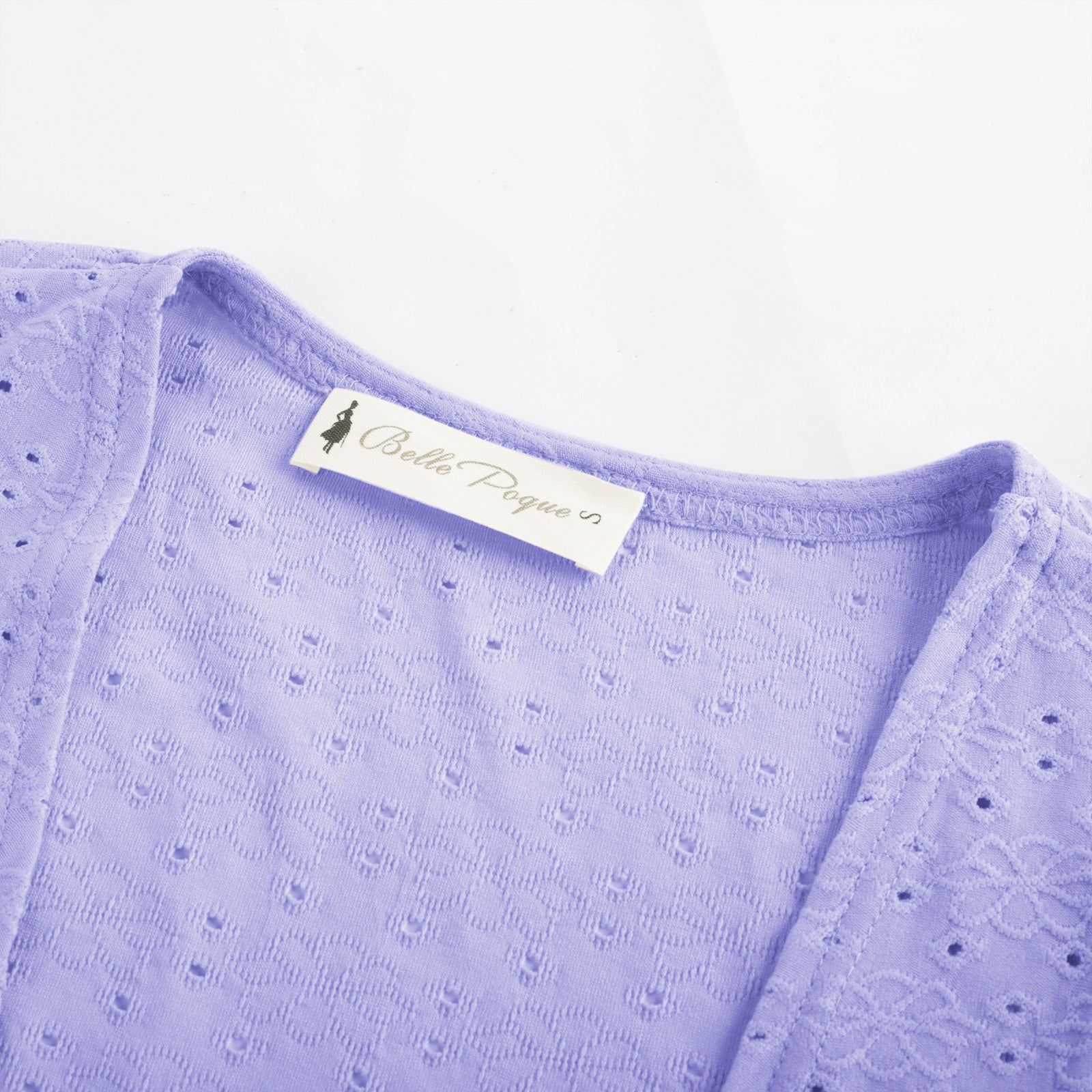 belle poque Women Vintage Hollowed-out Shrug Ruched Short Sleeve Open Front Tops