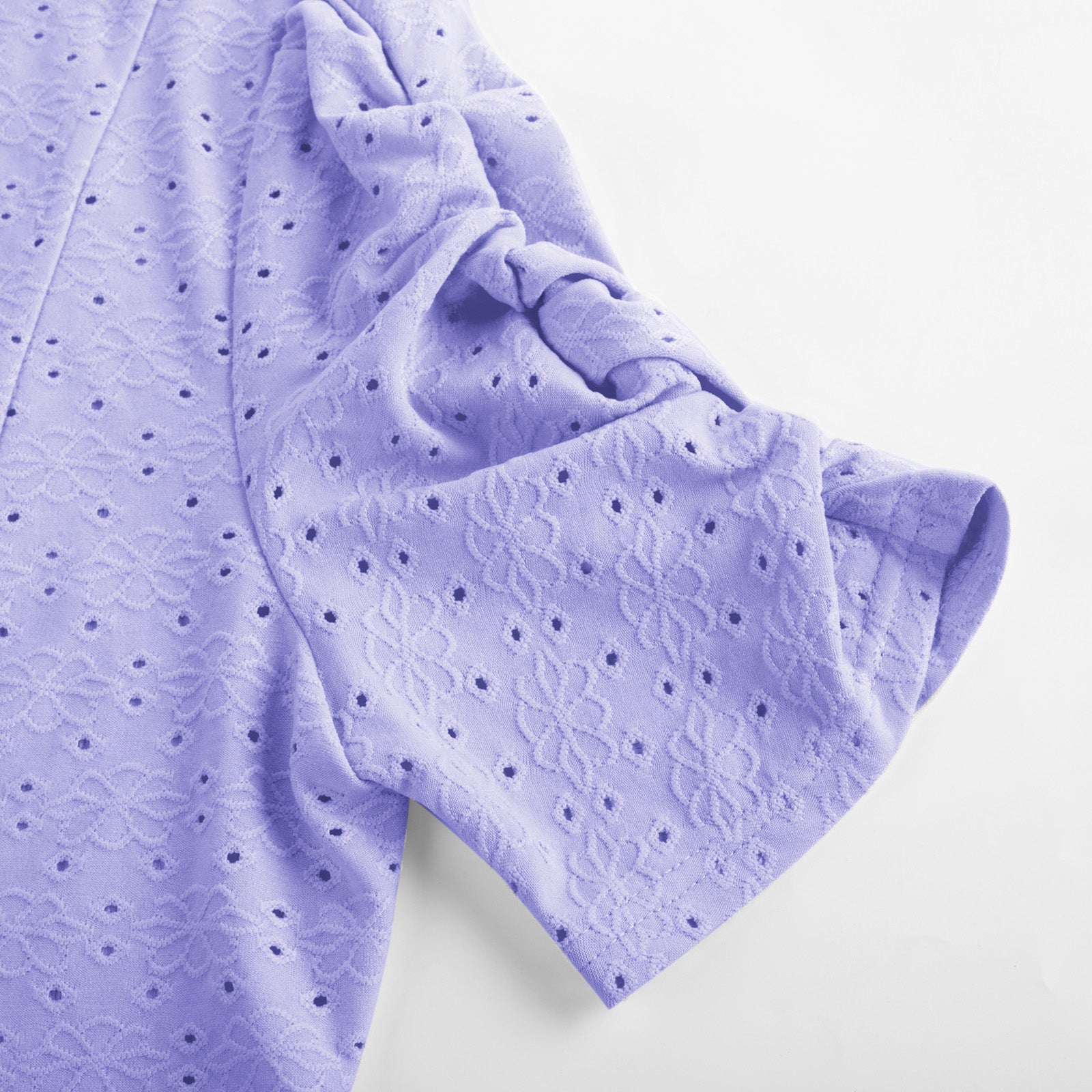 belle poque Women Vintage Hollowed-out Shrug Ruched Short Sleeve Open Front Tops