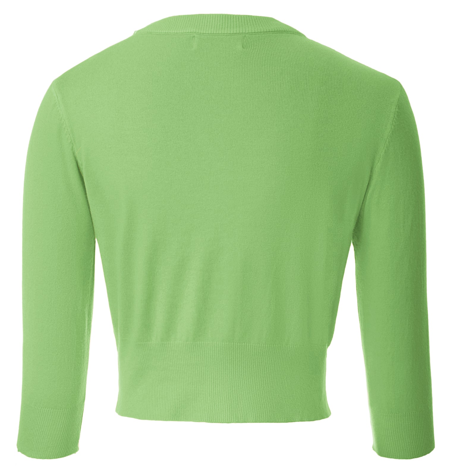 belle poque Cropped Cardigan 3/4 Sleeve V-Neck Button-up Sweater Knitwear