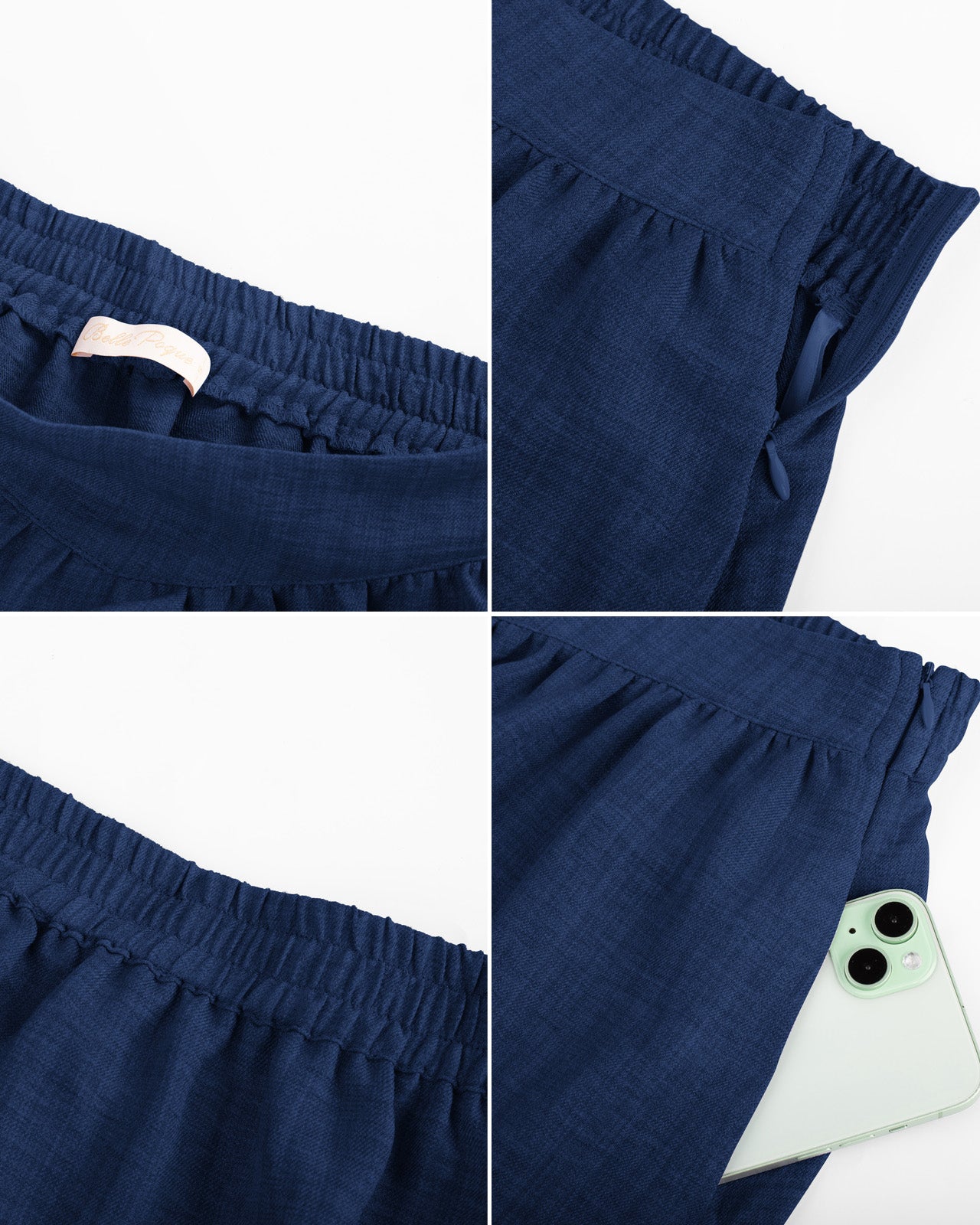 belle poque BP Women Vintage 2-Layer Swing Skirt Elastic High Waist Maxi Skirt