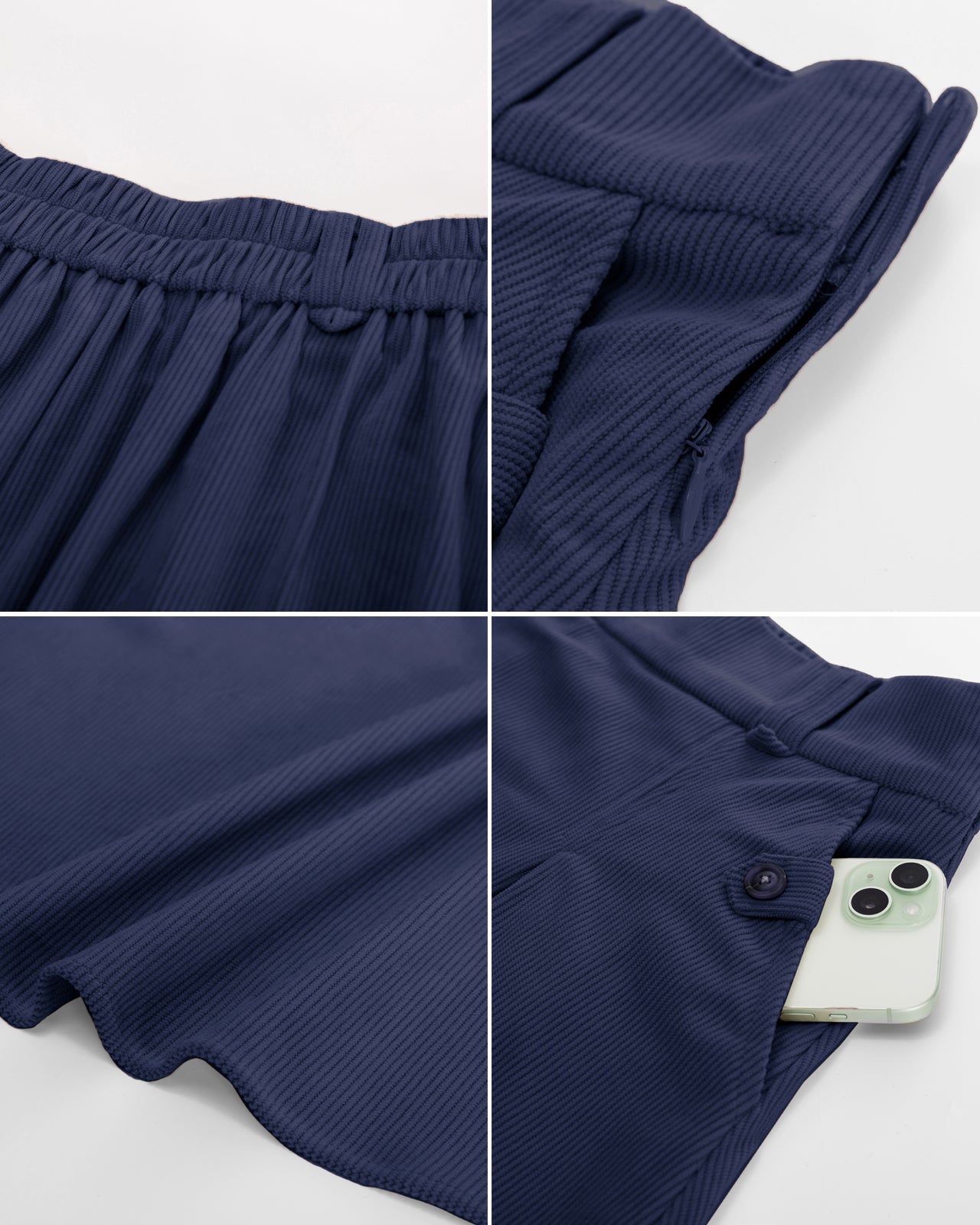 belle poque Vintage Swing Skirt Elastic Waist Flared A-Line Mid-Calf Skirt