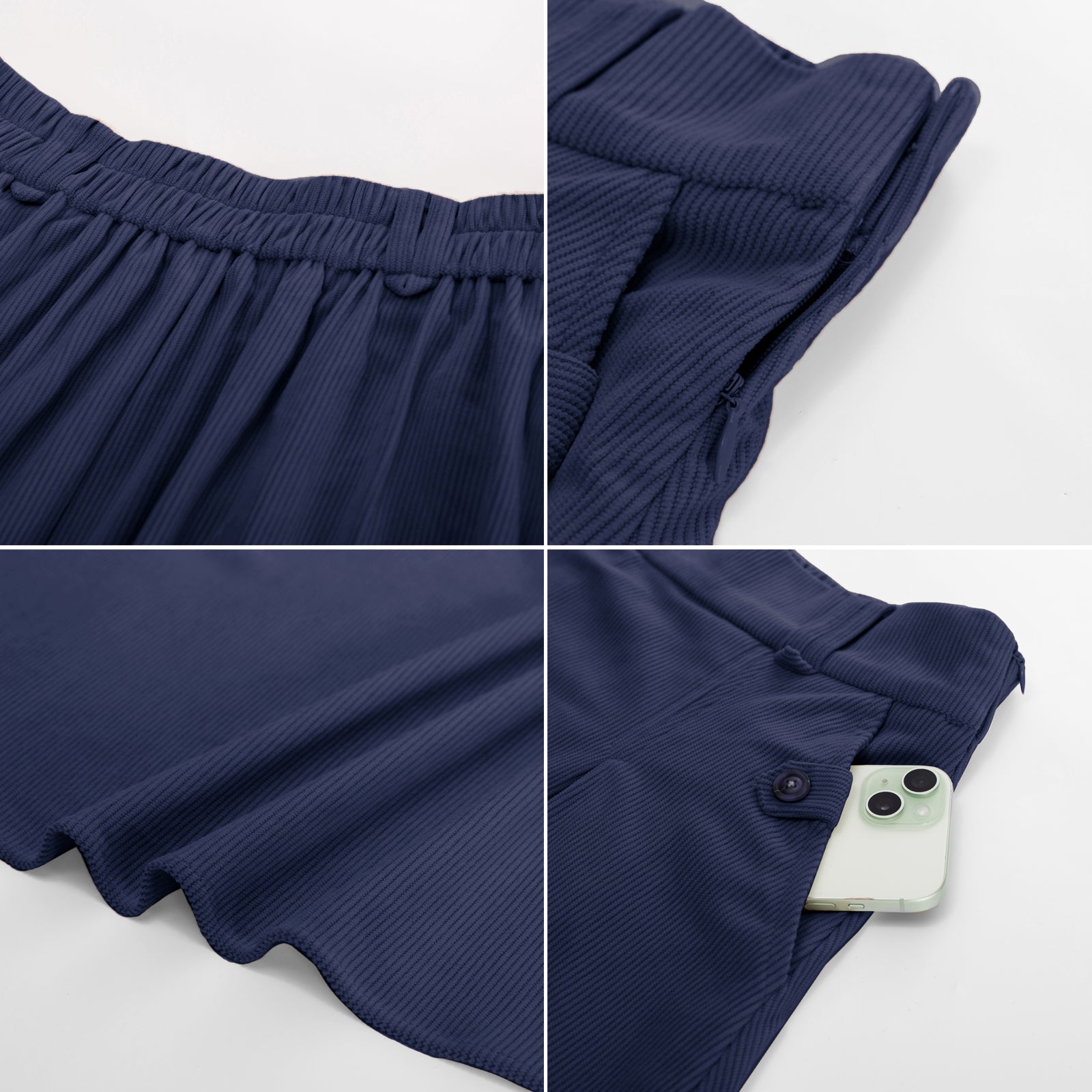 belle poque Vintage Swing Skirt Elastic Waist Flared A-Line Mid-Calf Skirt