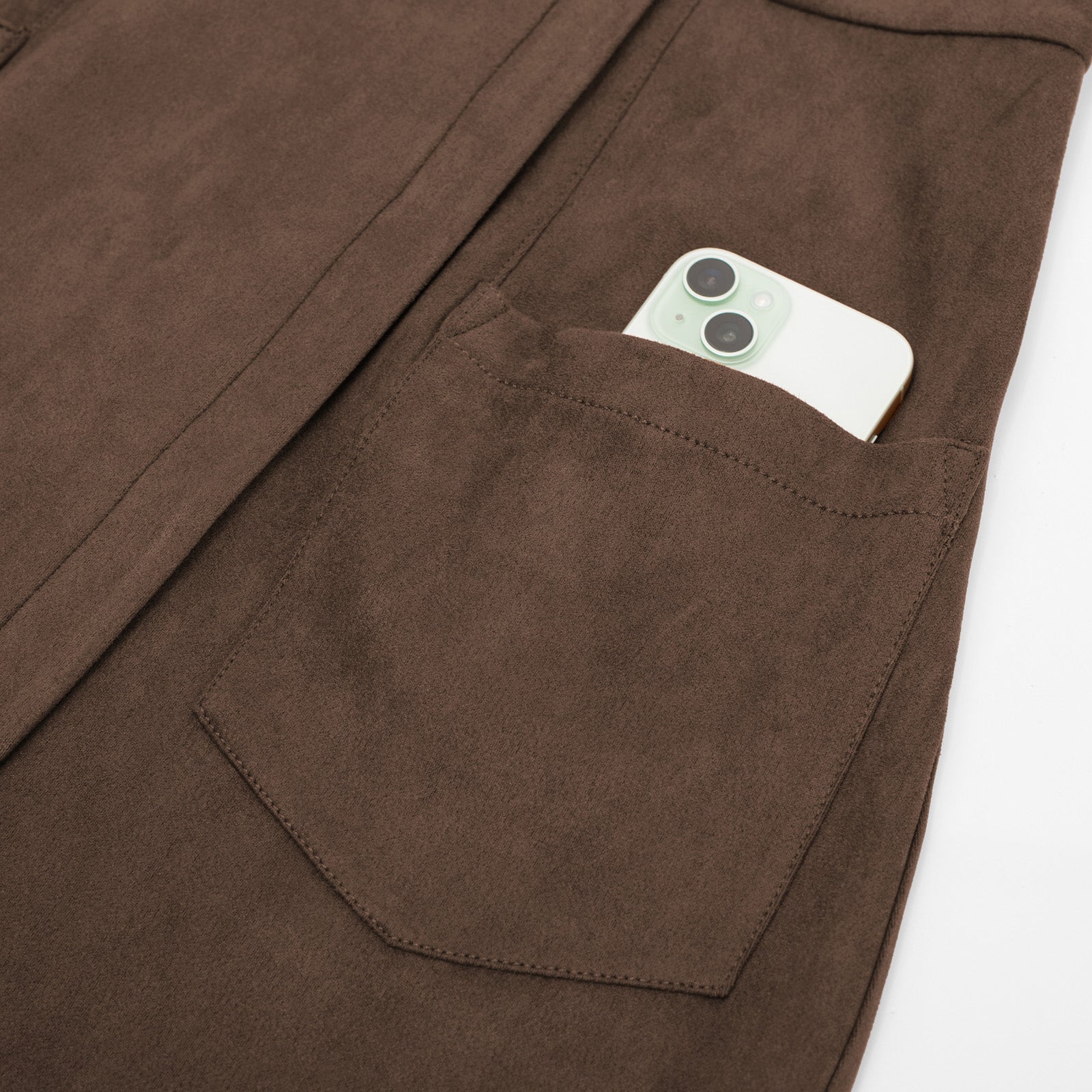 belle poque Vintage Faux Suede Dress Sleeveless V-Neck Elastic Waist A-Line Dress