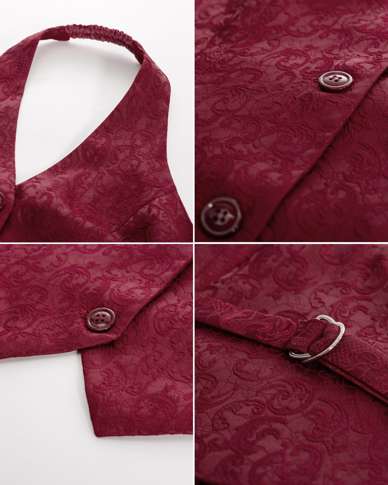 belle poque Printed Halter Vest Backless V-Neck Single Breasted Handkerchief Hem Coat