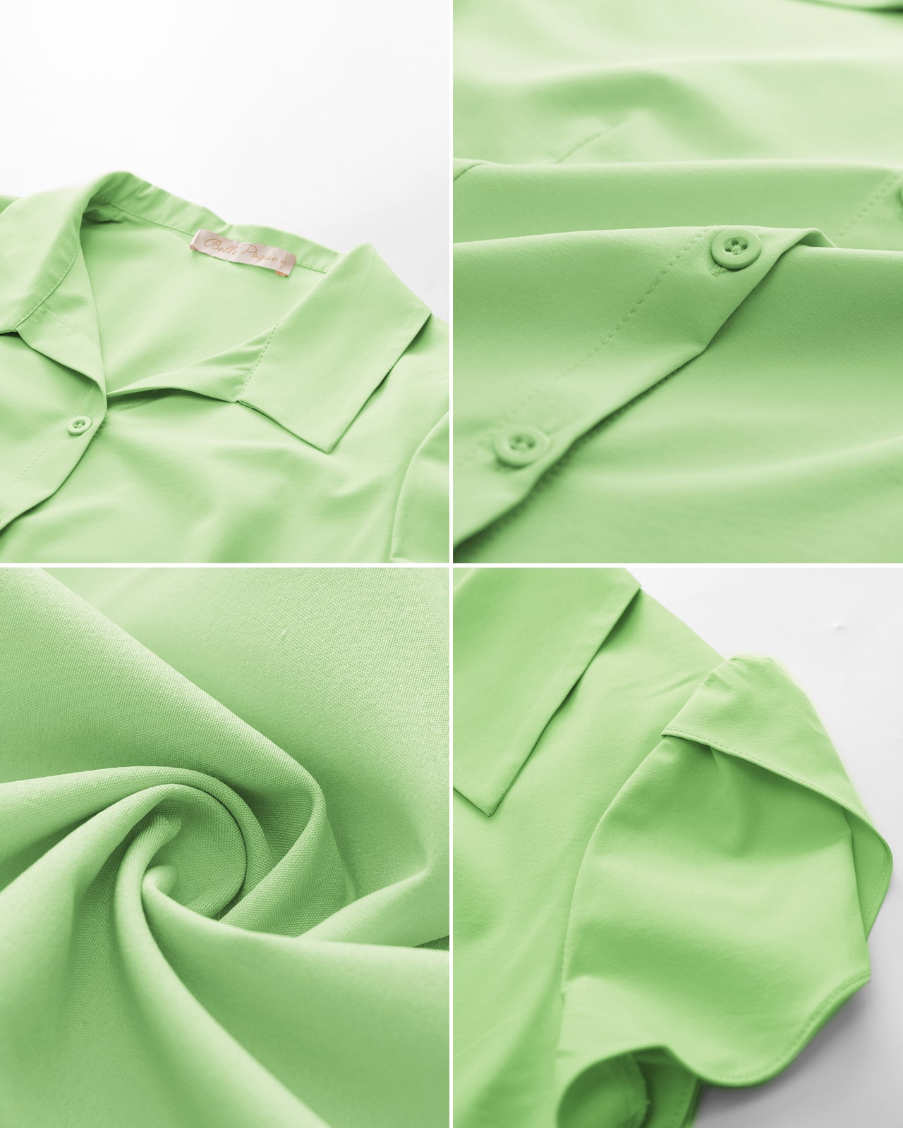 belle poque Business Casual Shirts Tops Summer Button Blouse for Women