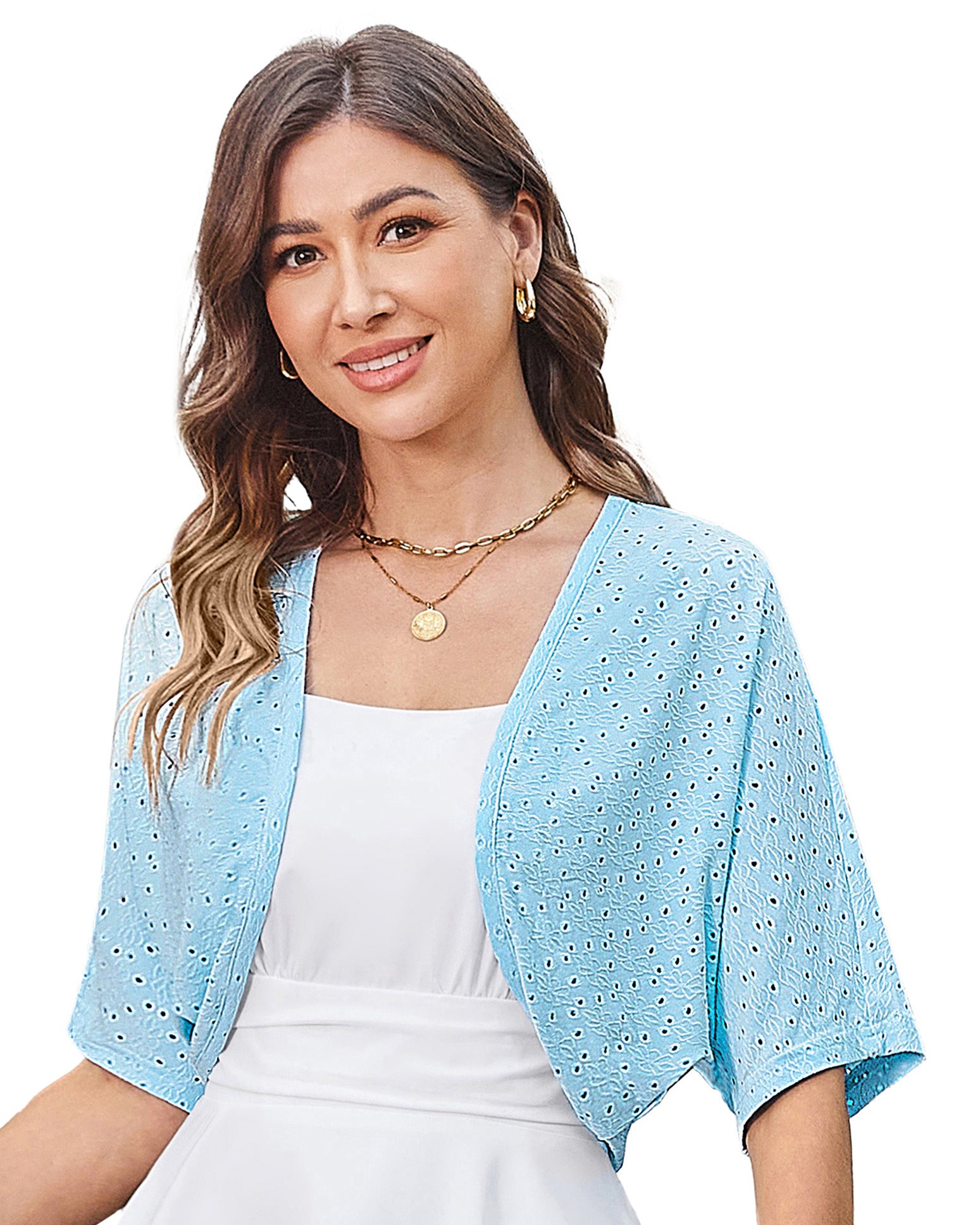 belle poque Vintage Open Front Bolero Shrug Batwing Short Sleeve