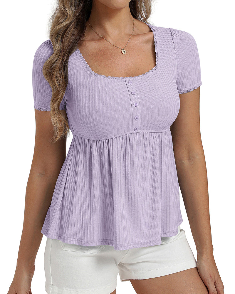 belle poque Women's Cute Tops Babydoll Peplum Top 2026 Casual Shirts