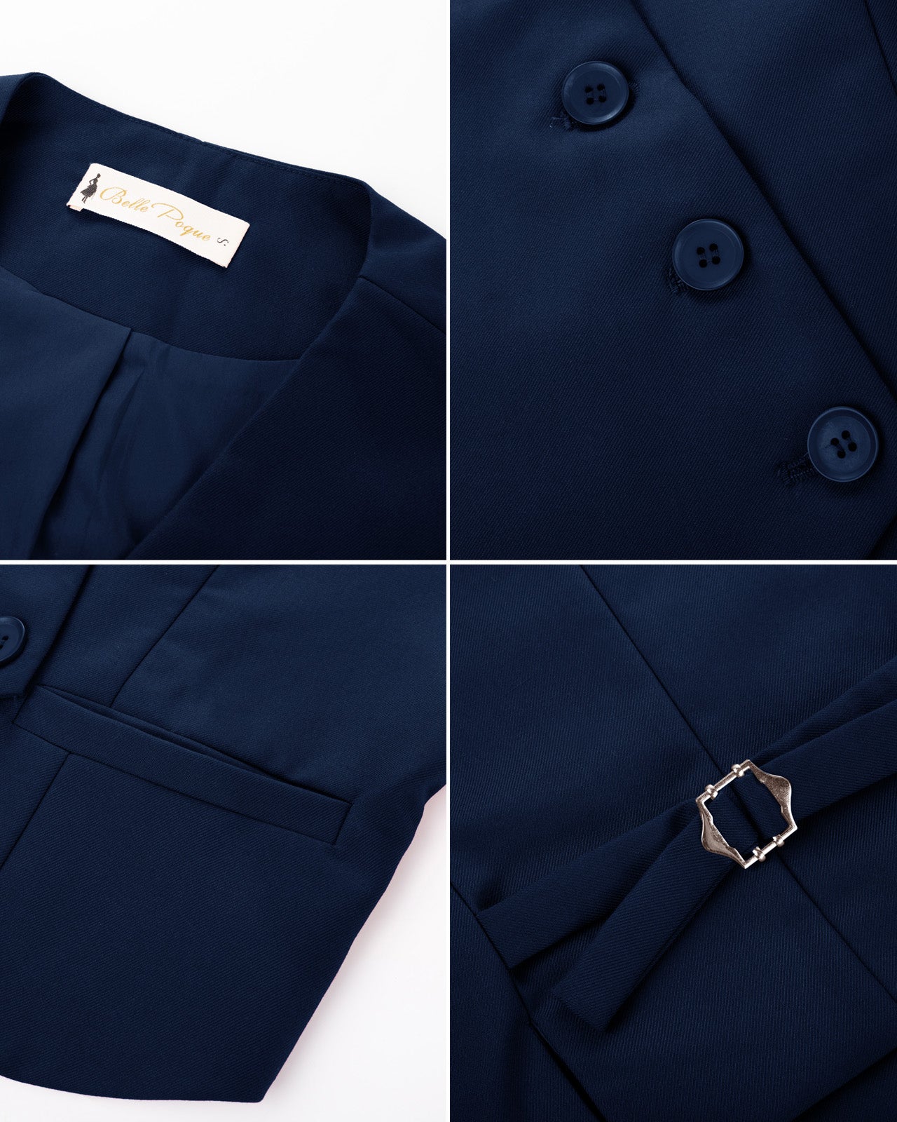 belle poque Vintage Oblique Placket Vest Coat V-Neck Handkerchief Hem Waistcoat