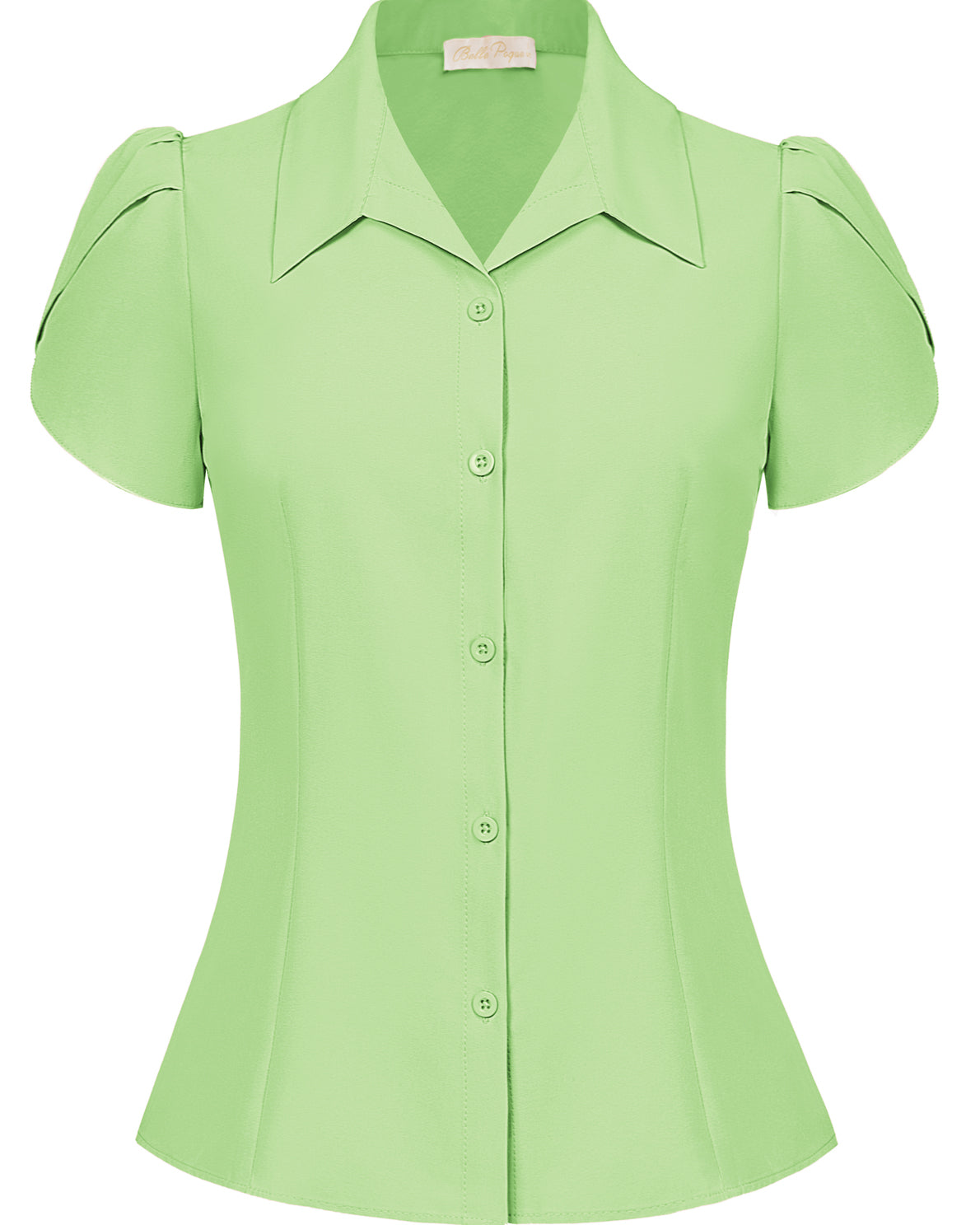 belle poque Business Casual Shirts Tops Summer Button Blouse for Women