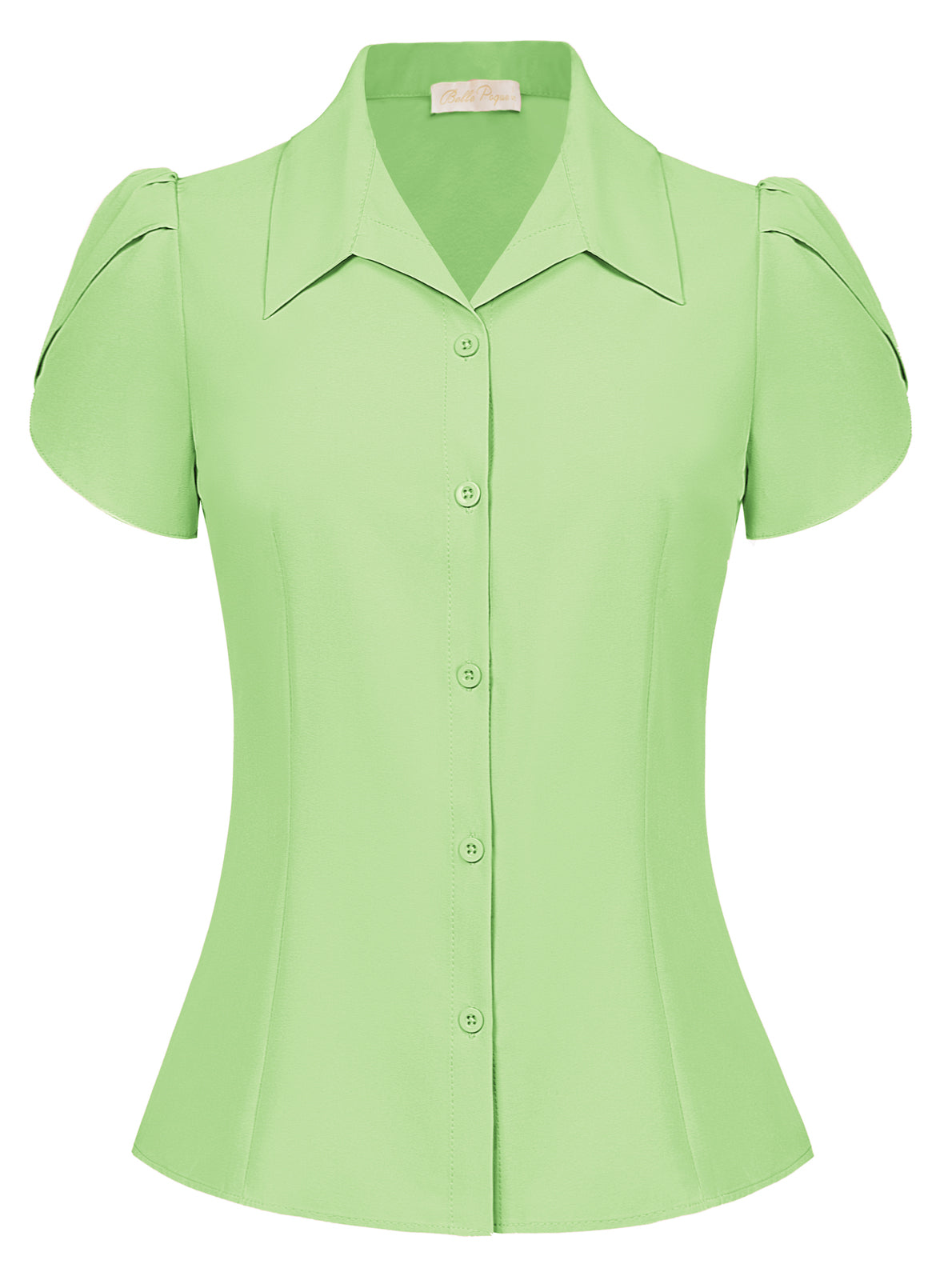 belle poque Business Casual Shirts Tops Summer Button Blouse for Women