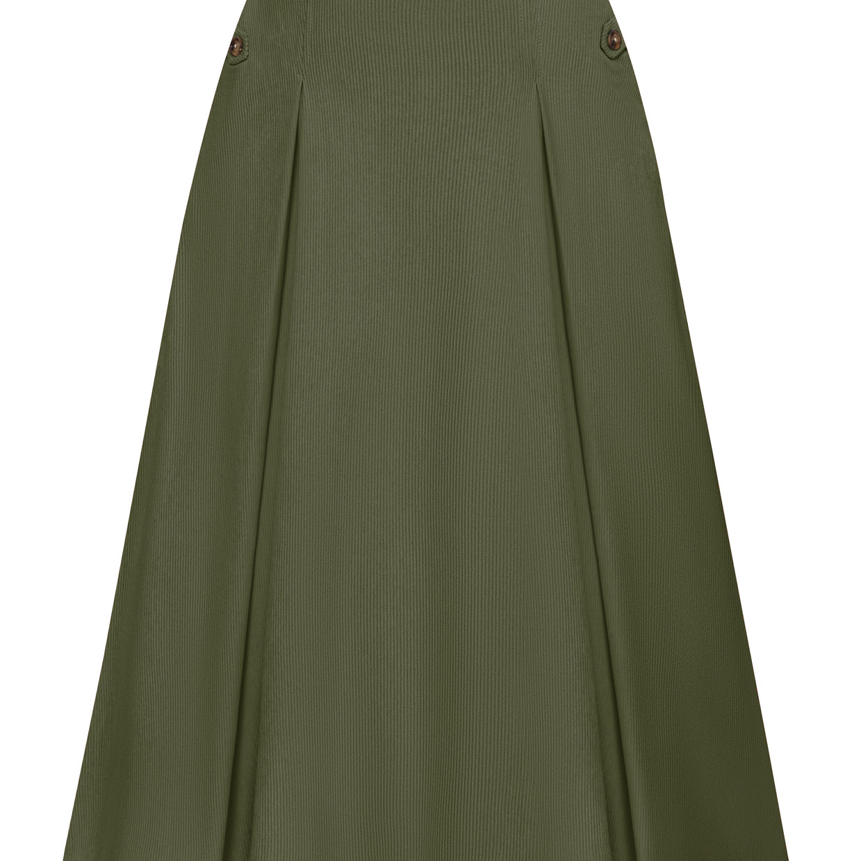 belle poque Vintage Swing Skirt Elastic Waist Flared A-Line Mid-Calf Skirt Green