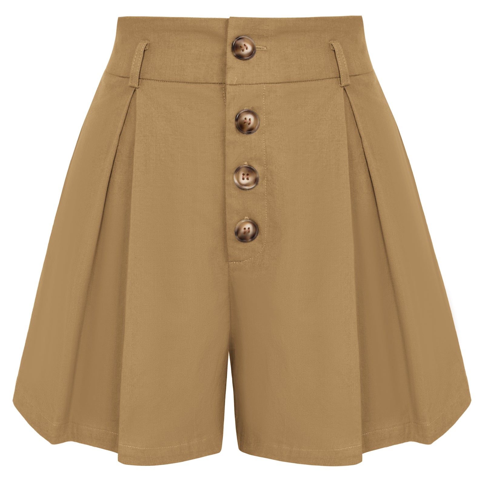 belle poque Womens Shorts Casual High Waisted Summer Pleated Wide Leg Shorts with Pockets and Belt