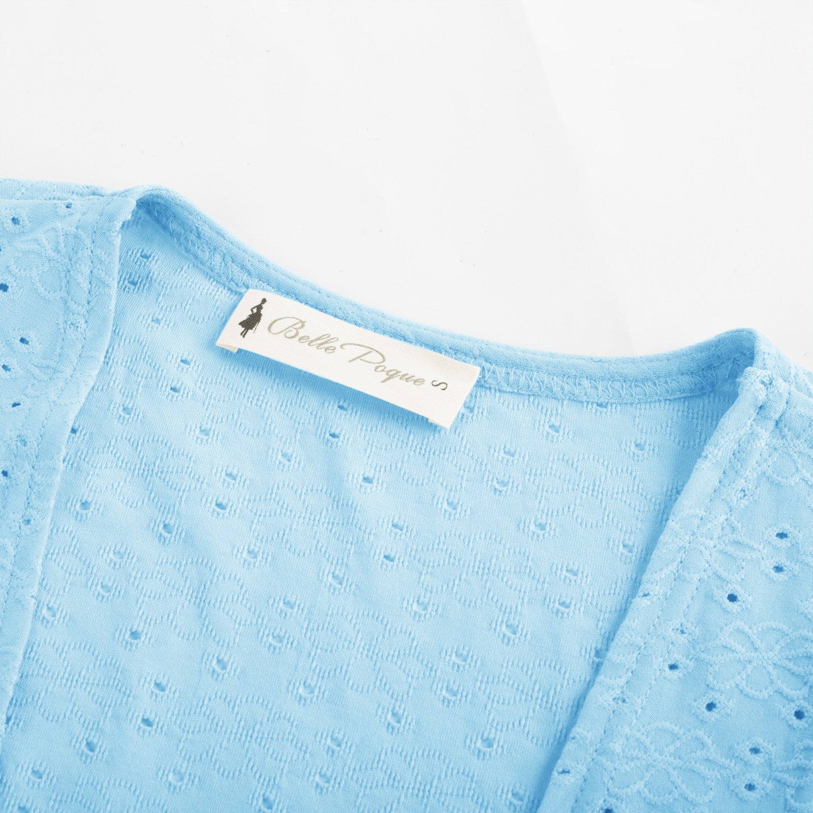 belle poque Women Vintage Hollowed-out Shrug Ruched Short Sleeve Open Front Tops