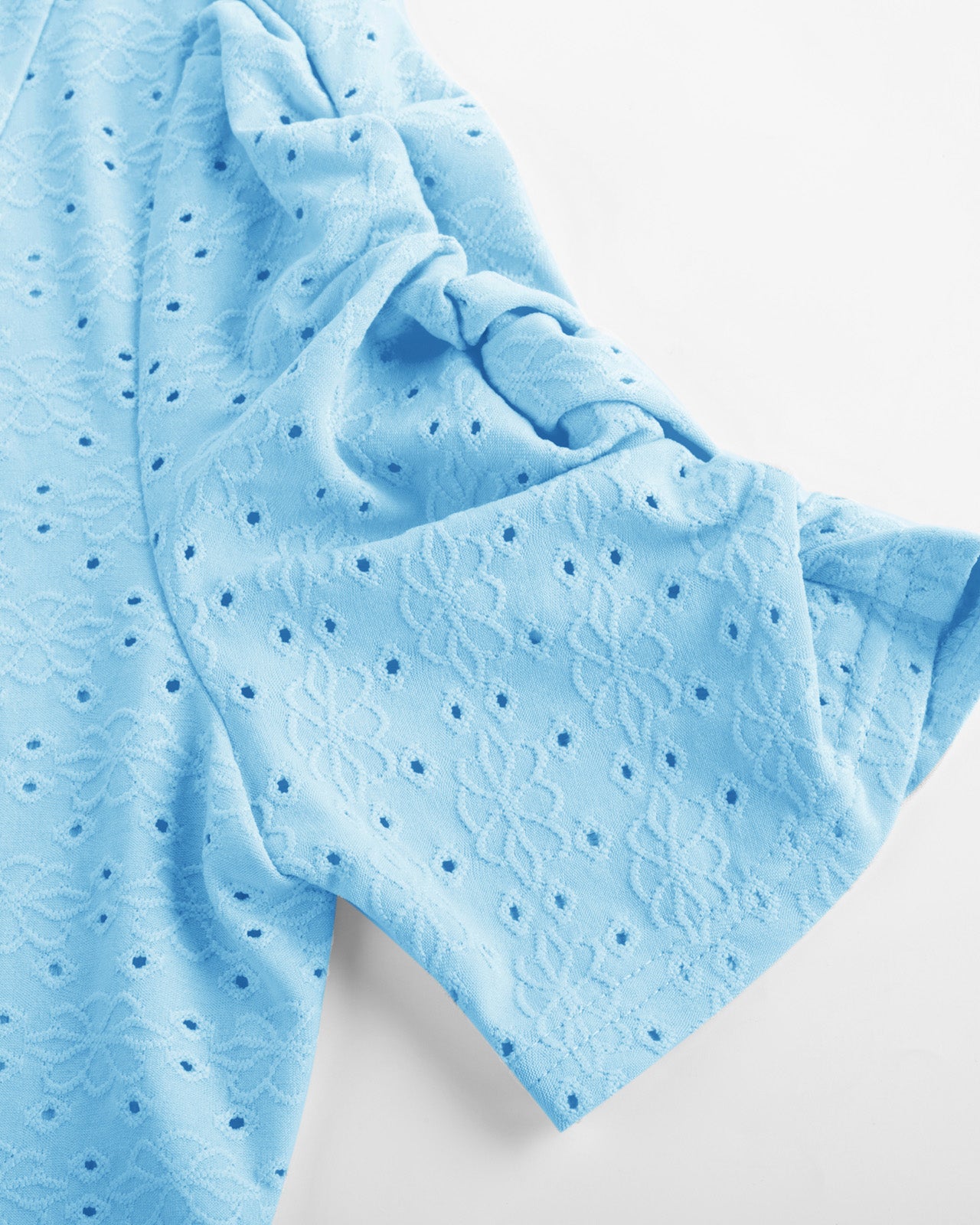 belle poque Women Vintage Hollowed-out Shrug Ruched Short Sleeve Open Front Tops