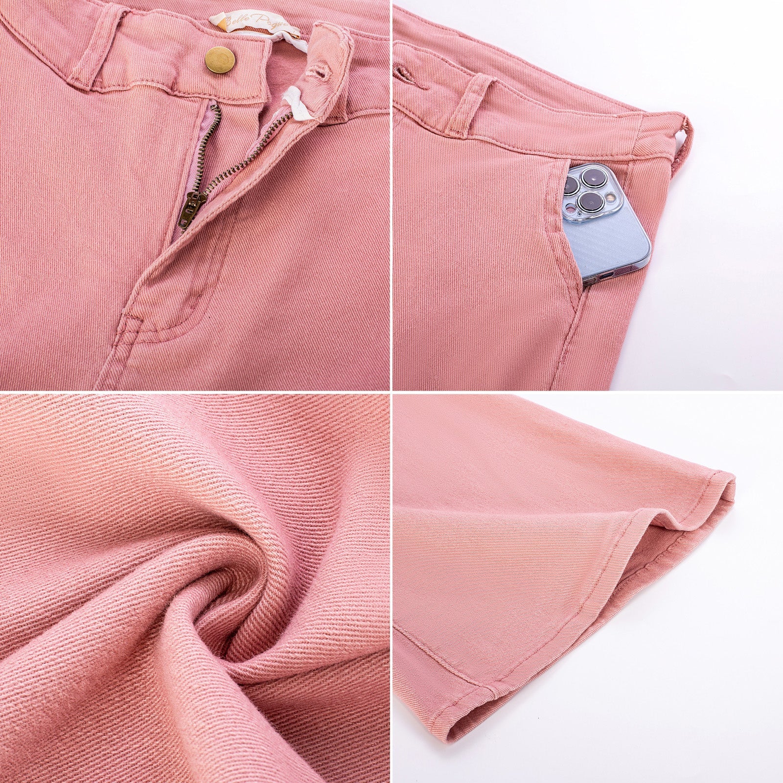 belle poque Seckill Offer⌛Vintage High Waisted Flare Jeans with Belt Bootcut Stretchy Denim Pants