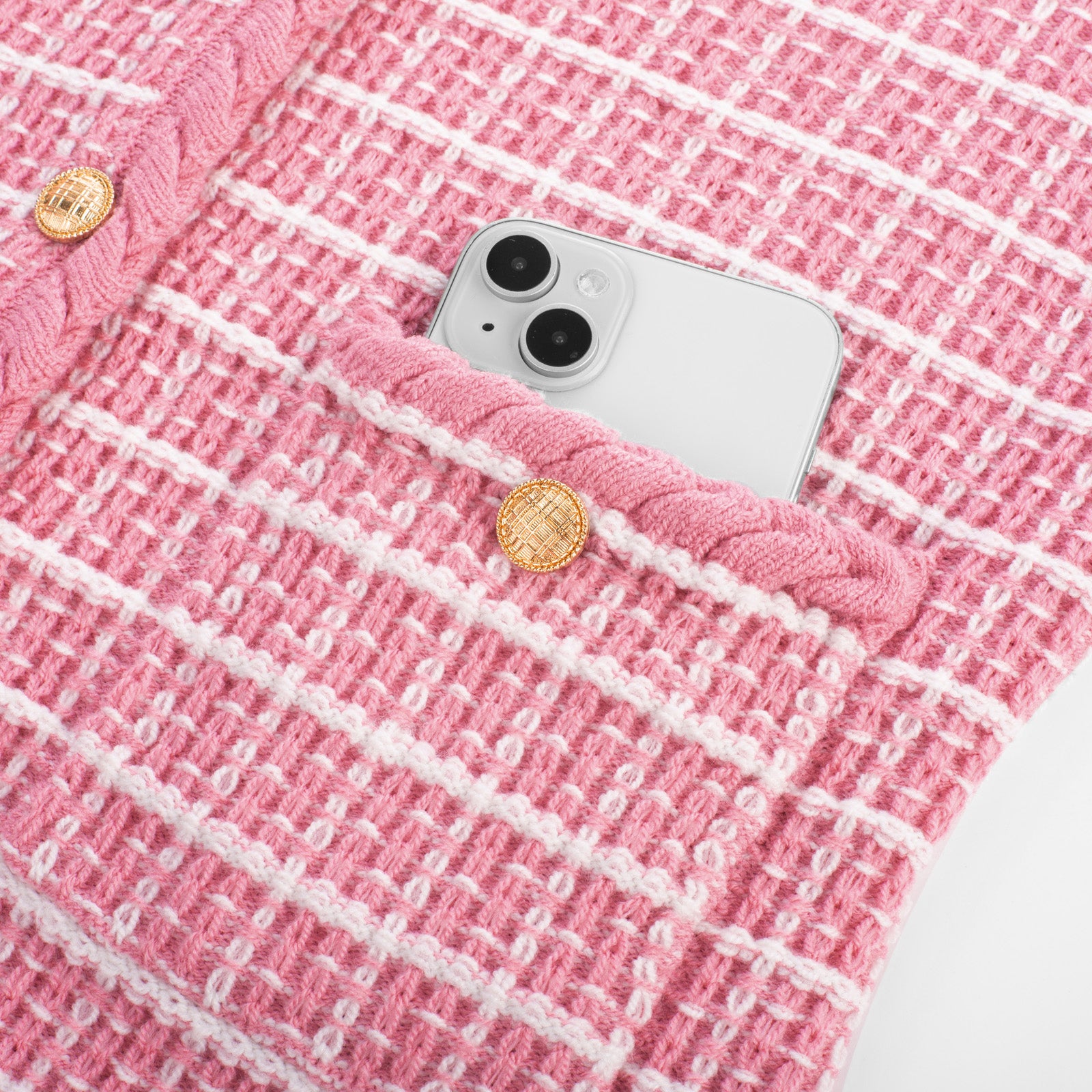 belle poque Contrast Color Cardigan Long Sleeve V-Neck Cable Knitted Sweater