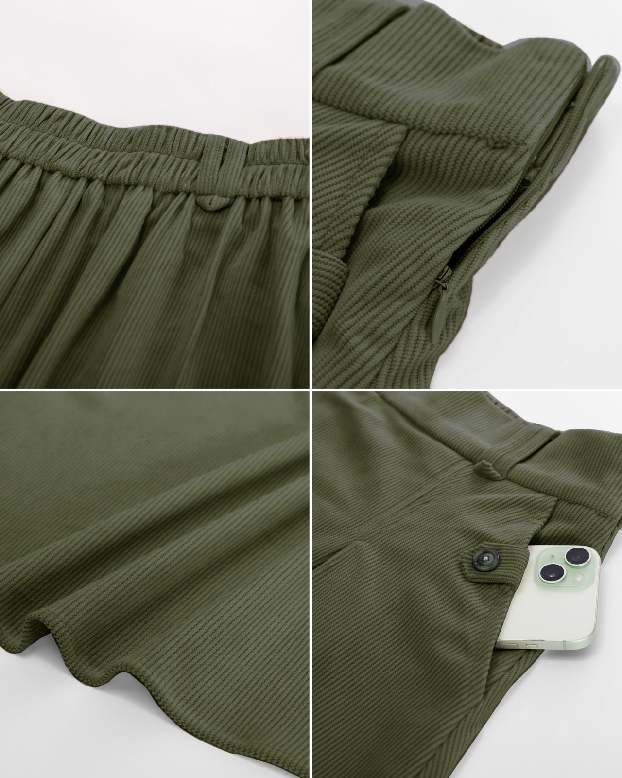 belle poque Vintage Swing Skirt Elastic Waist Flared A-Line Mid-Calf Skirt