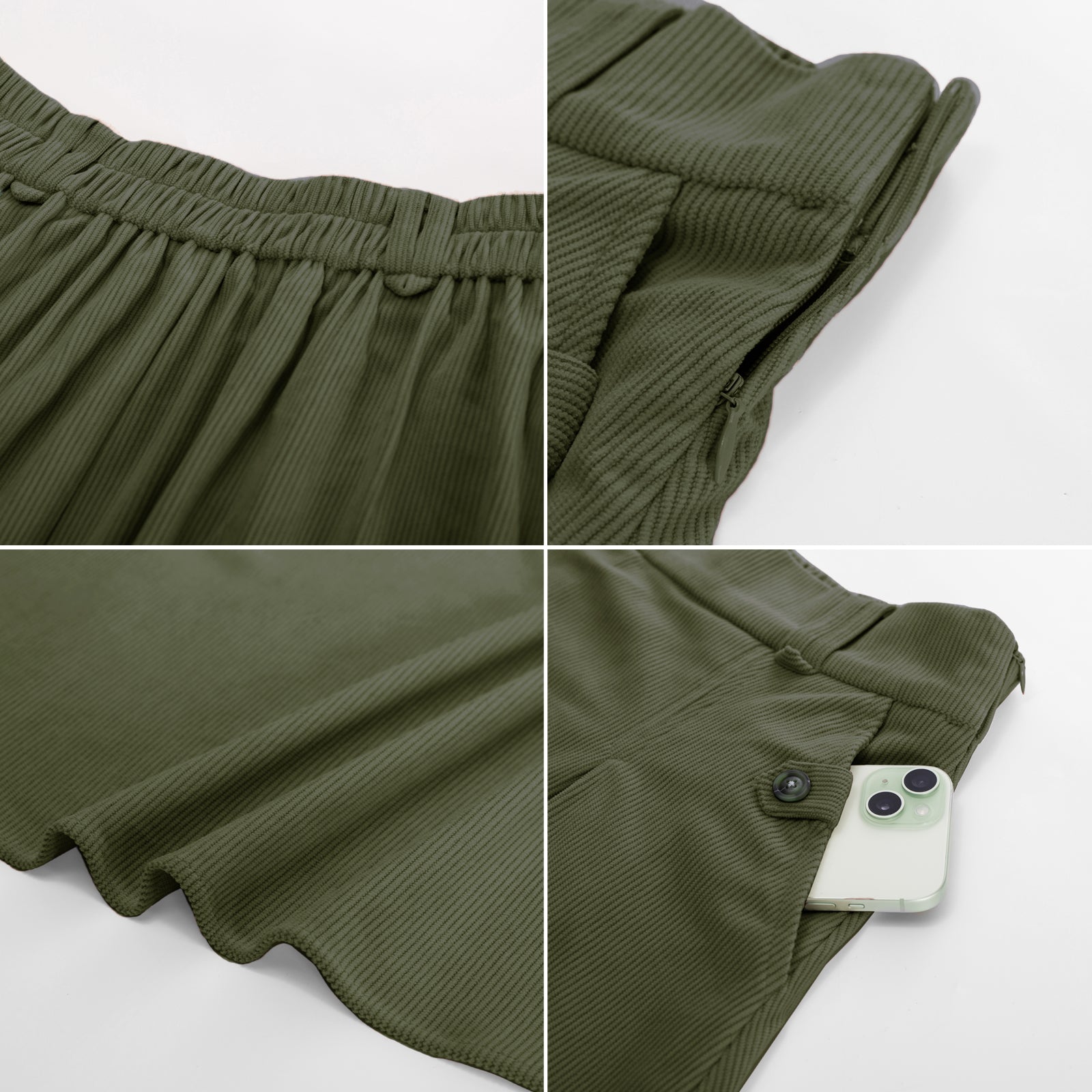 belle poque Vintage Swing Skirt Elastic Waist Flared A-Line Mid-Calf Skirt