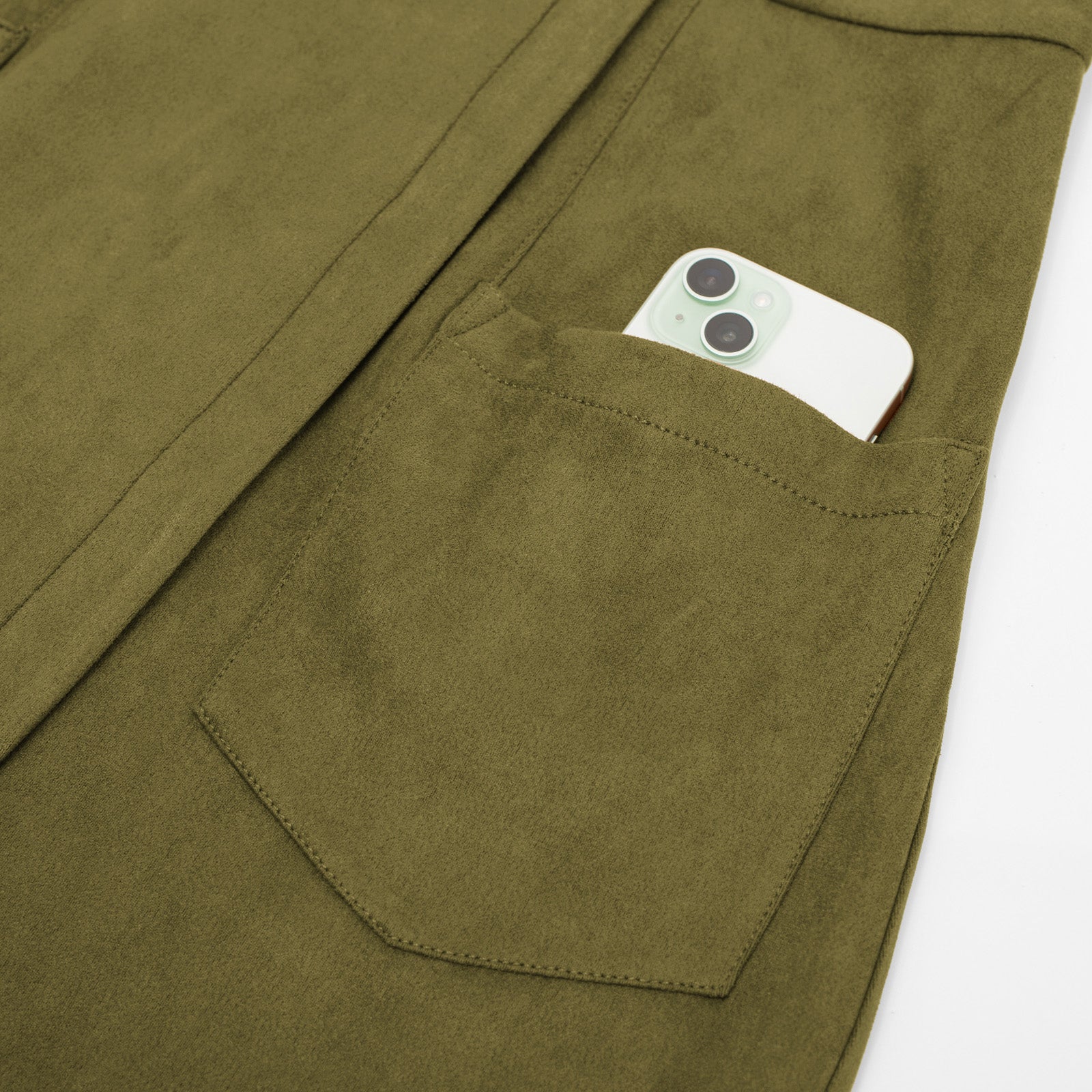 belle poque Vintage Faux Suede Dress Sleeveless V-Neck Elastic Waist A-Line Dress