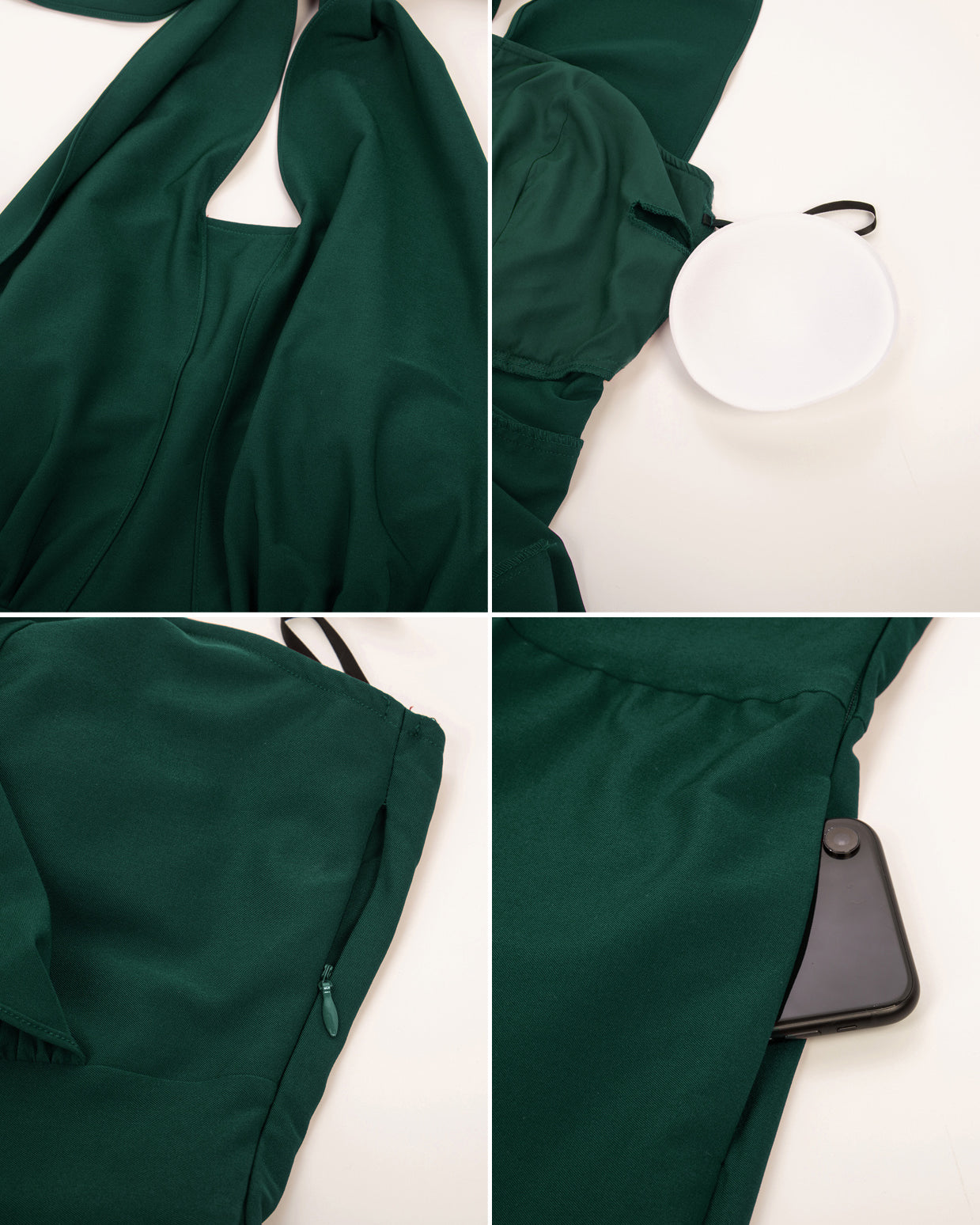 belle poque Halter Jumpsuits High Waisted Wide Leg Jumpsuits with Pockets