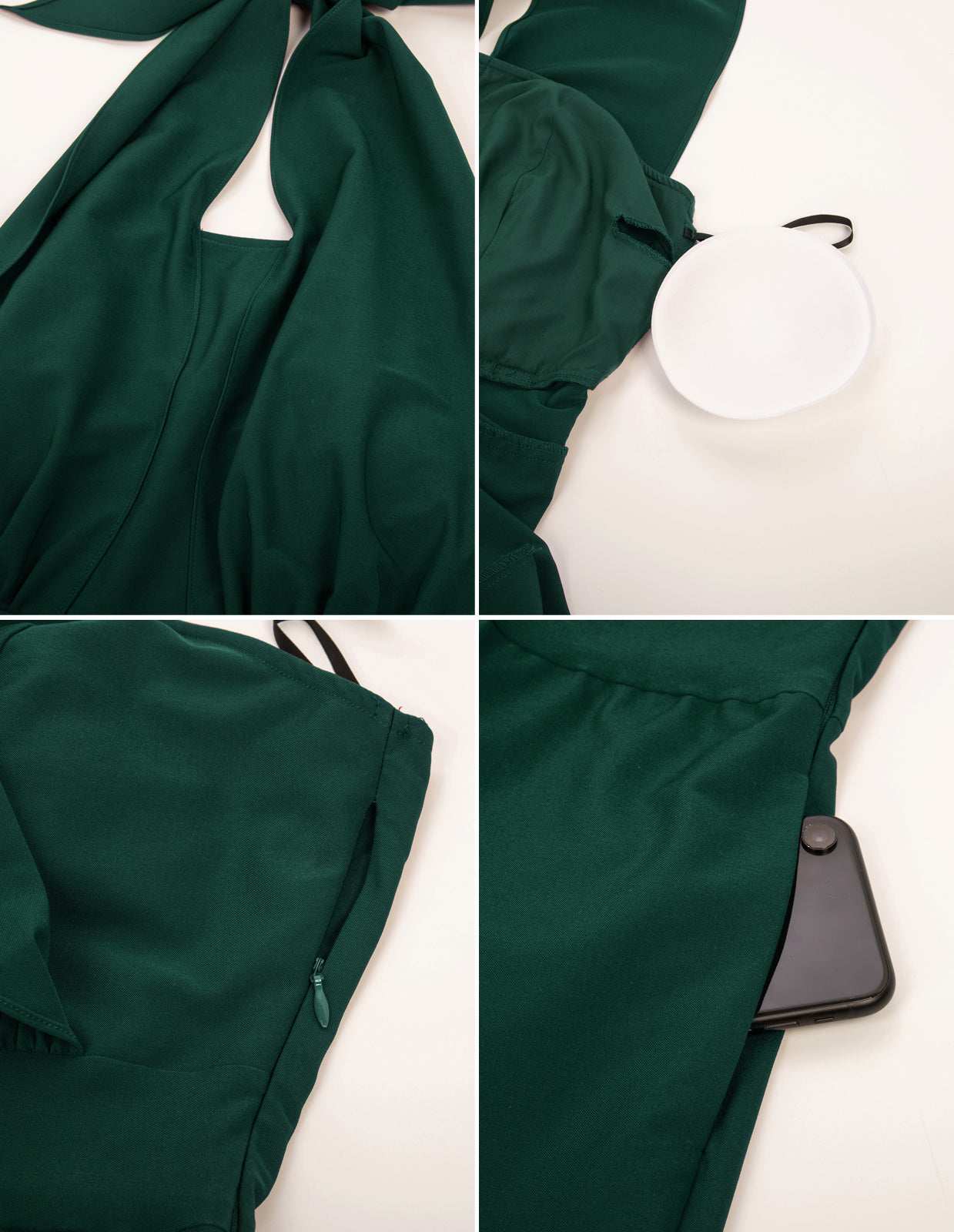 belle poque Halter Jumpsuits High Waisted Wide Leg Jumpsuits with Pockets