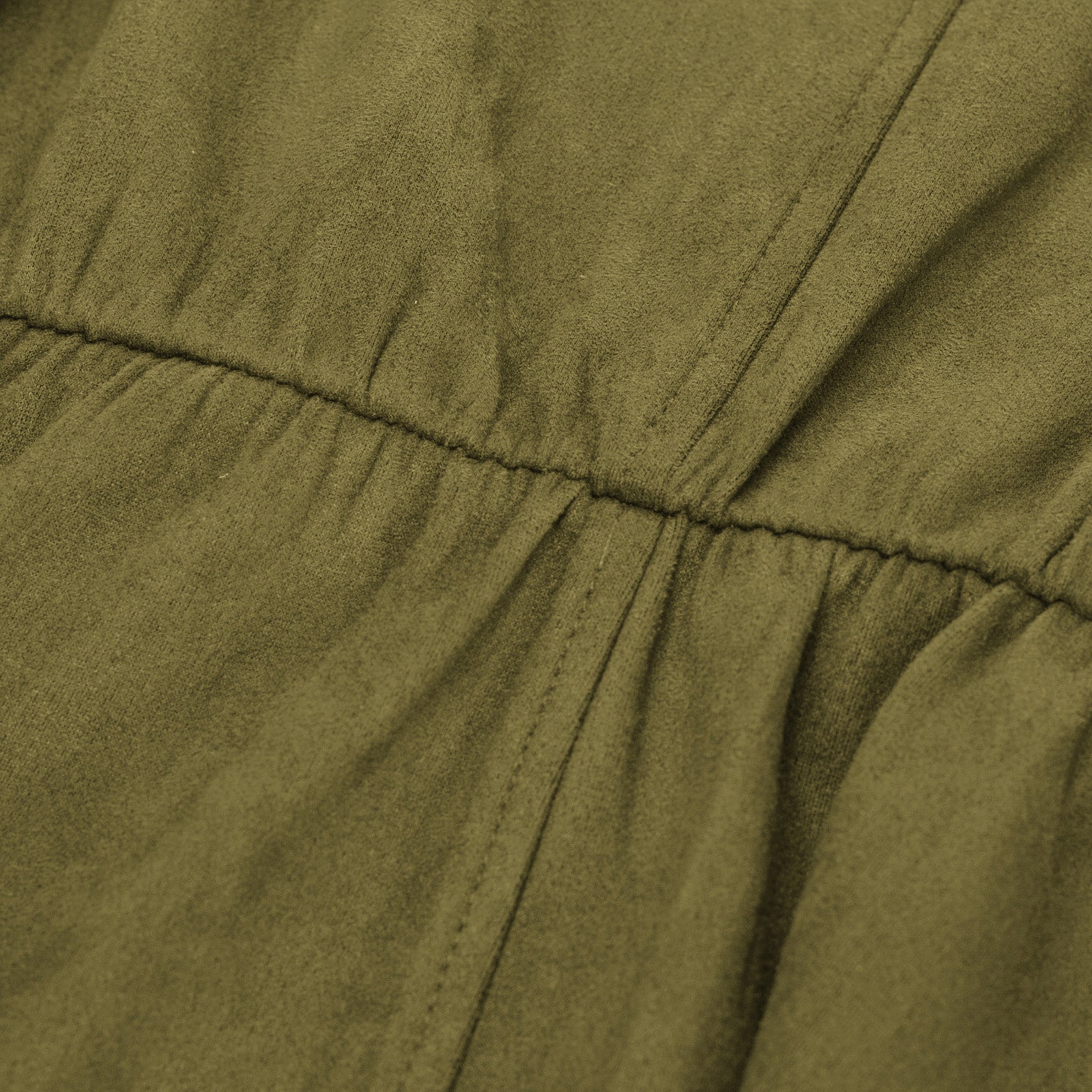 belle poque Vintage Faux Suede Dress Sleeveless V-Neck Elastic Waist A-Line Dress