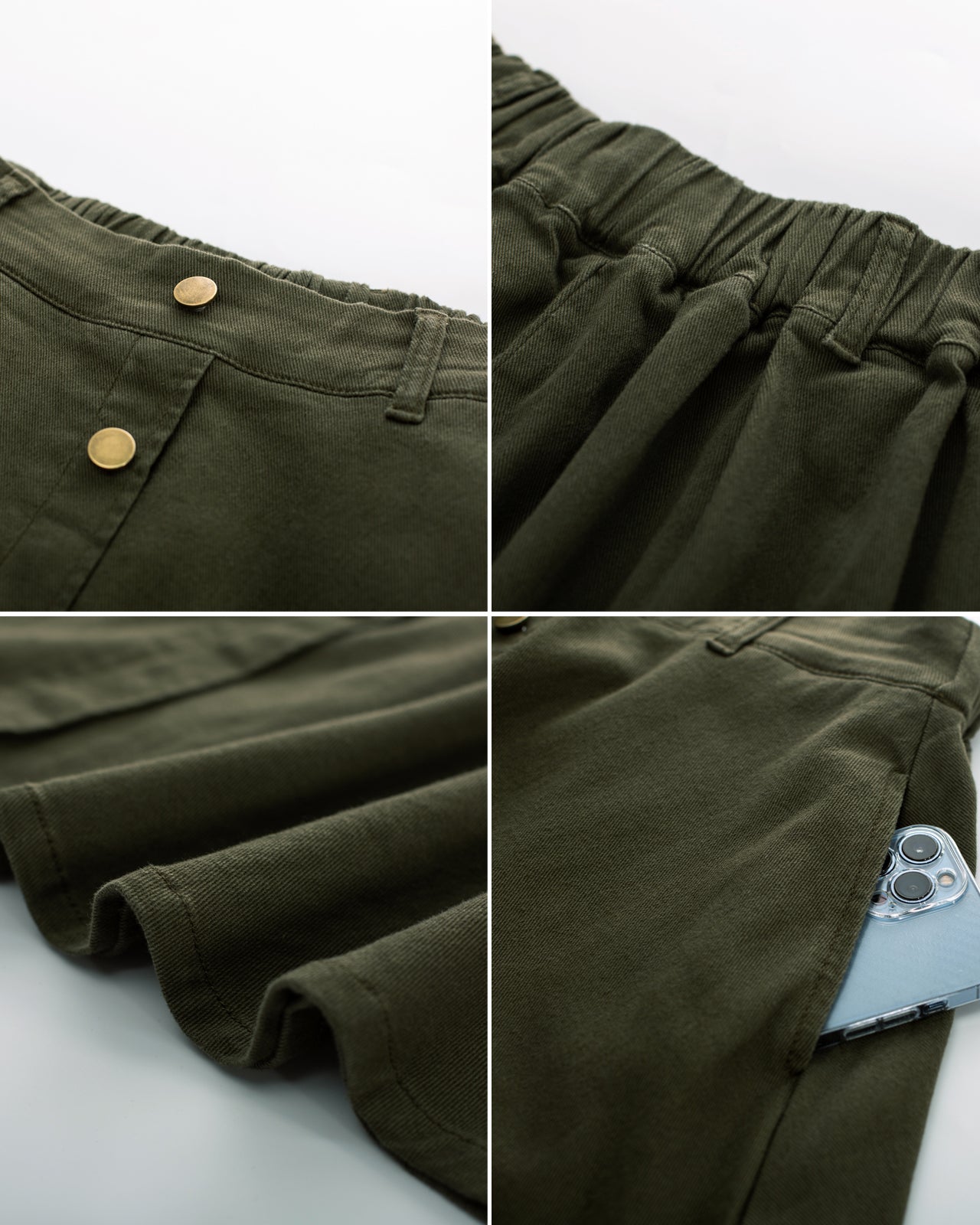 belle poque Jean Skirt with Belt Elastic High Waist A-Line Midi Skirt