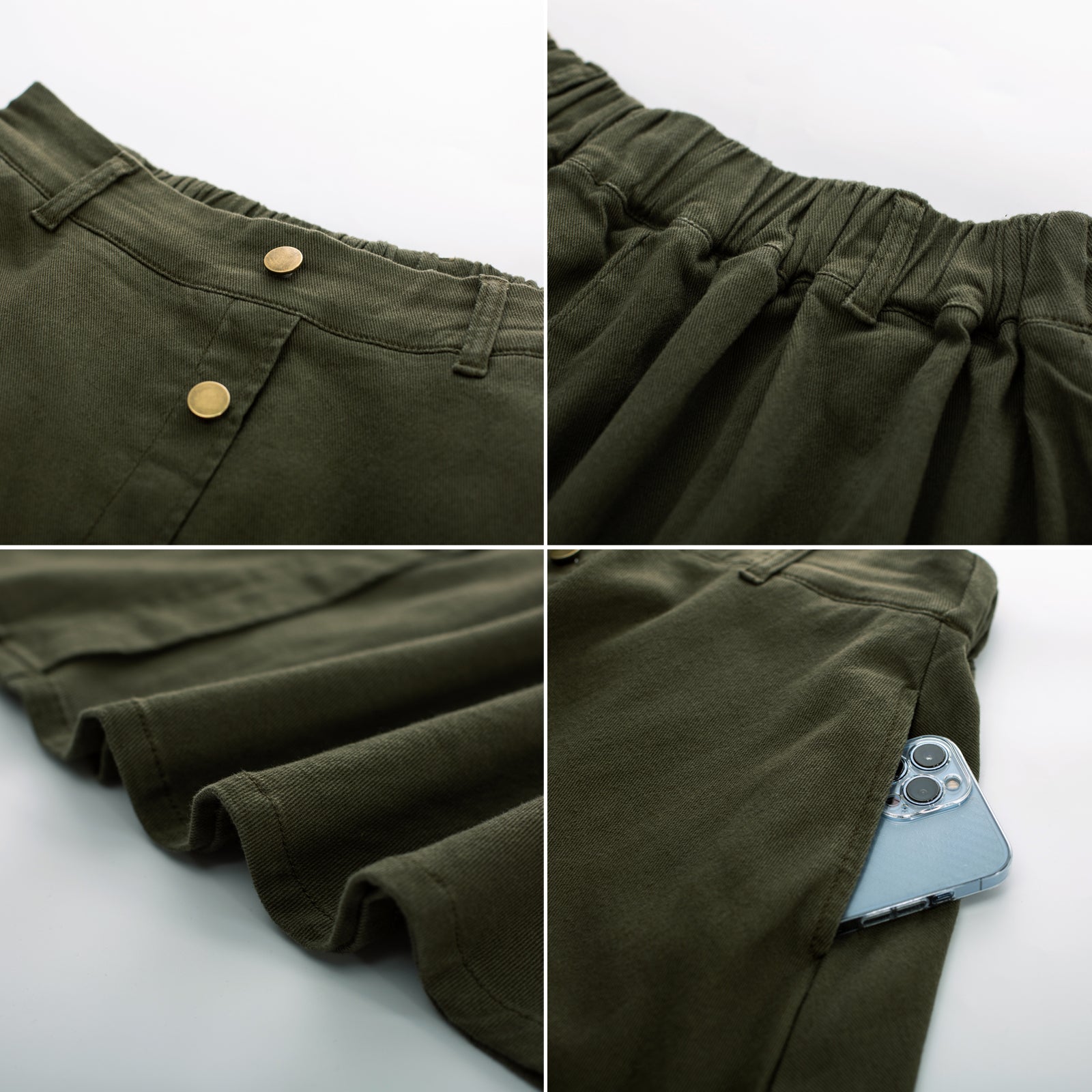 belle poque Jean Skirt with Belt Elastic High Waist A-Line Midi Skirt