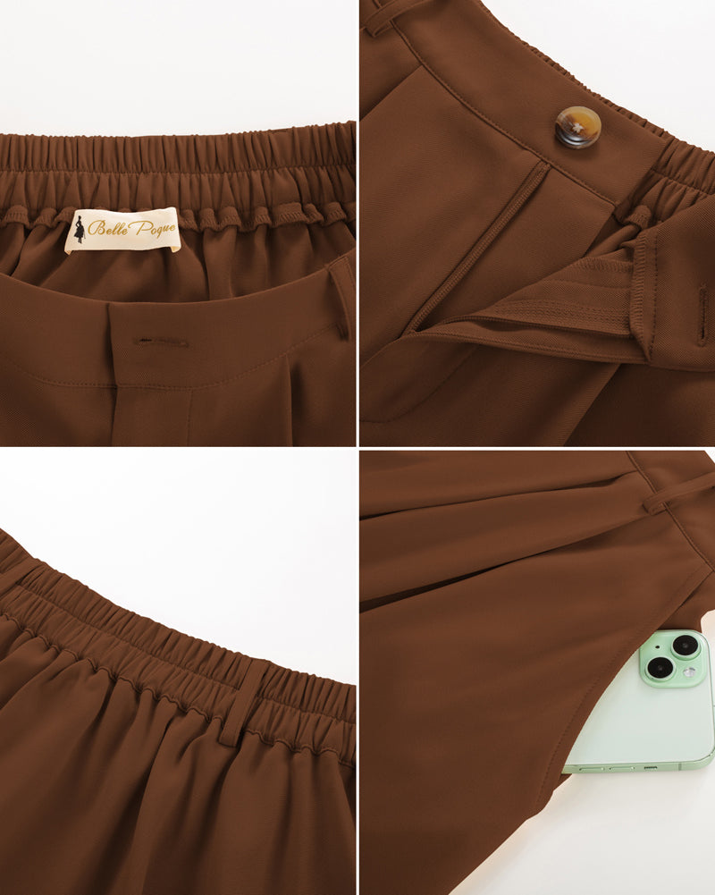 belle poque Women Vintage Swing Skirt Mid-Calf Length A-Line Skirt