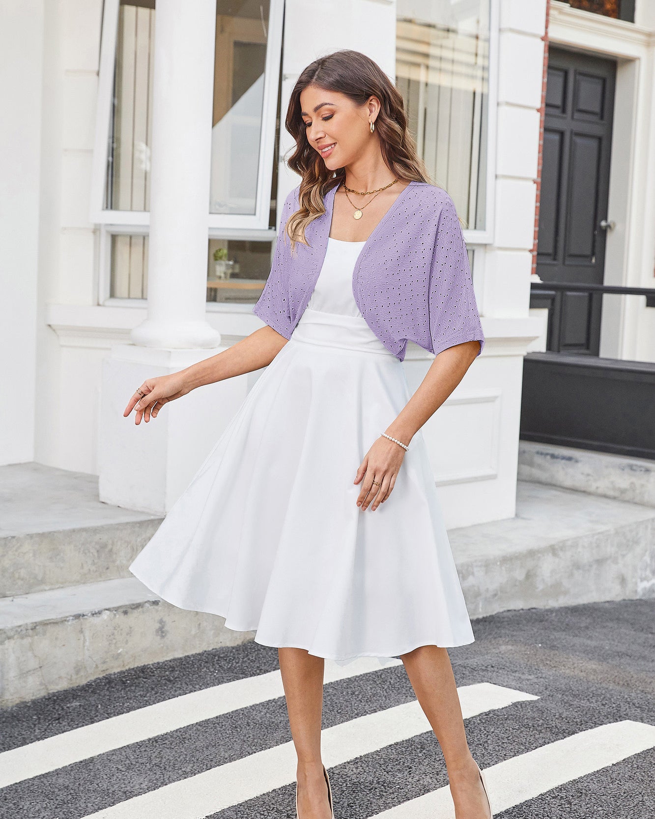 belle poque Vintage Open Front Bolero Shrug Batwing Short Sleeve