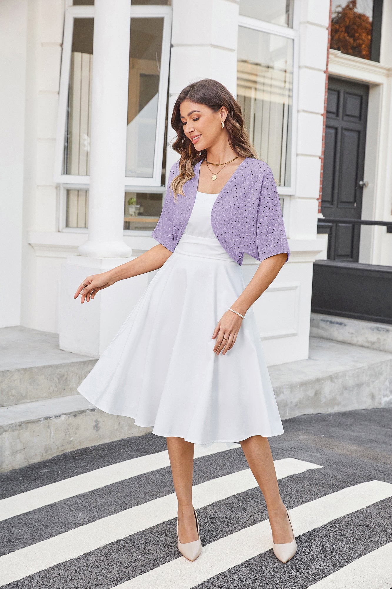 belle poque Vintage Open Front Bolero Shrug Batwing Short Sleeve