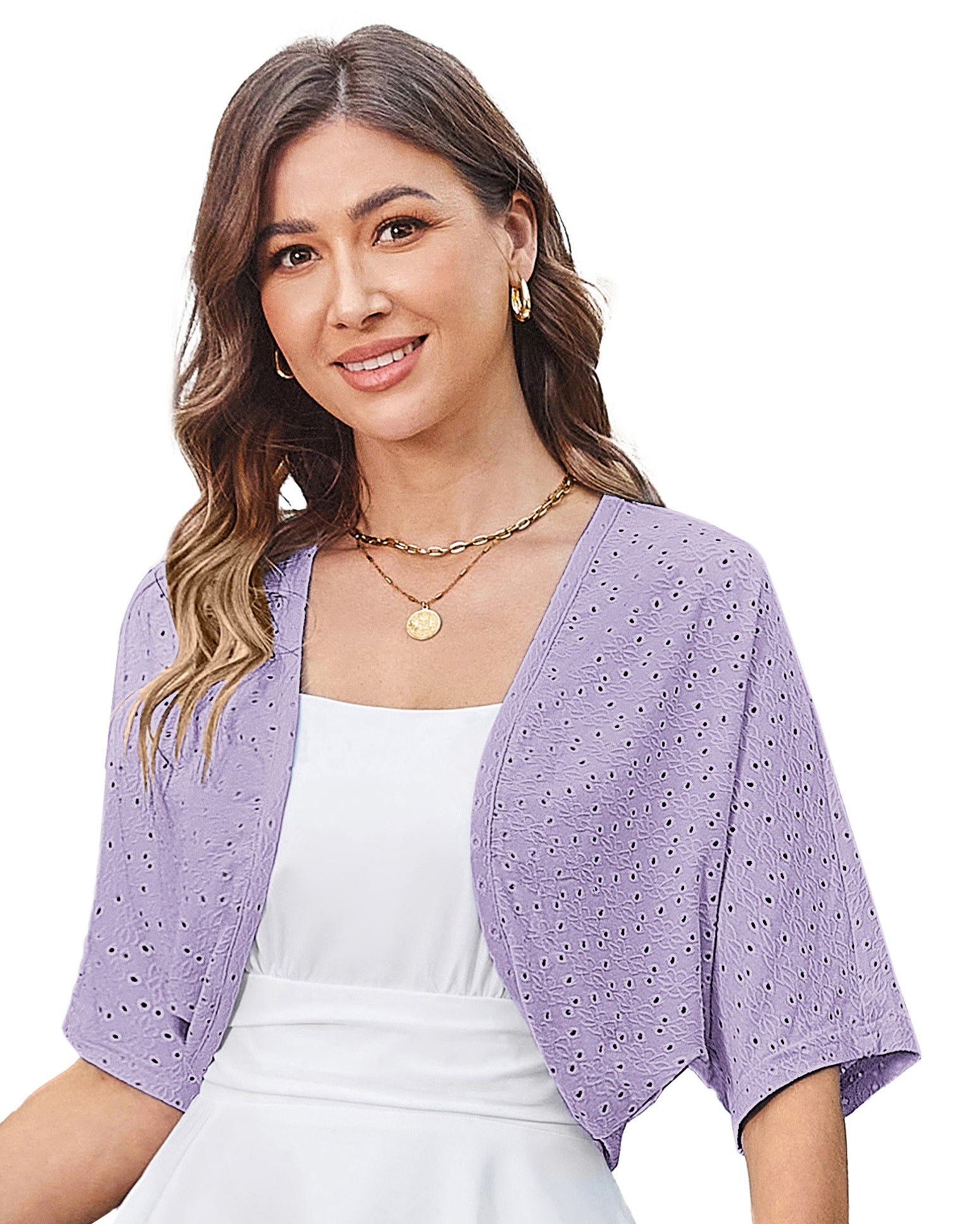 belle poque Vintage Open Front Bolero Shrug Batwing Short Sleeve