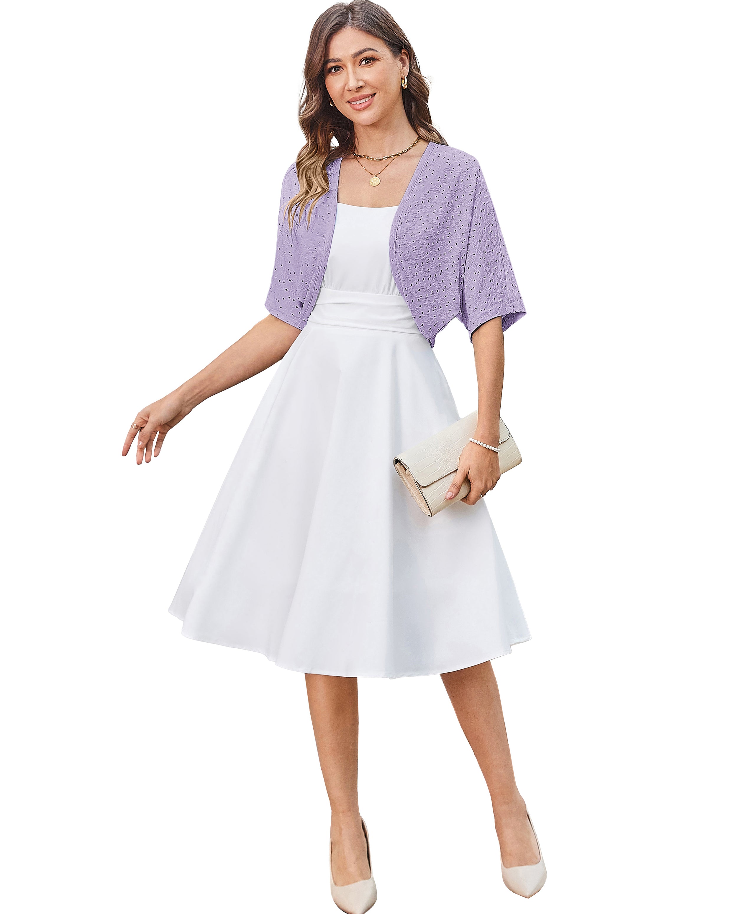 belle poque Vintage Open Front Bolero Shrug Batwing Short Sleeve