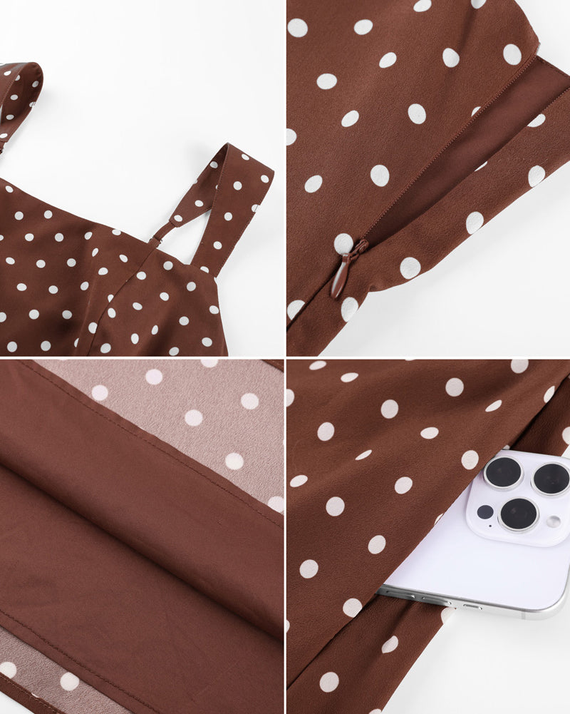 belle poque Women 1950s Vintage Polka-Dots Dress Semi-Formal Mini Dresses