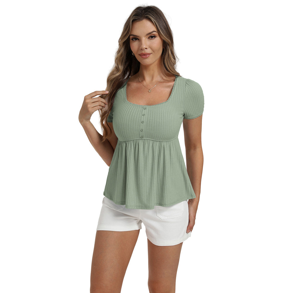 belle poque Women's Cute Tops Babydoll Peplum Top 2026 Casual Shirts