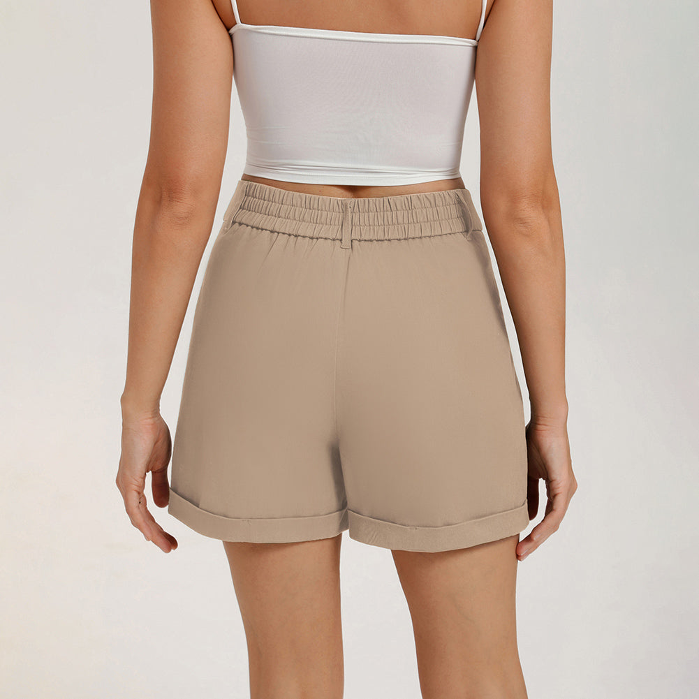 belle poque 2026 Women Vintage 100% Cotton Shorts Wide Leg Shorts with Pockets