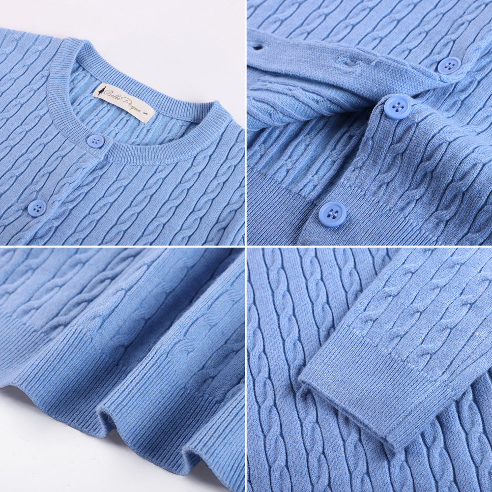 belle poque Belle Poque Women Fall Cardigan Sweater Button Up Cropped Cardigan Lightweight Crew Neck Sweater 2026